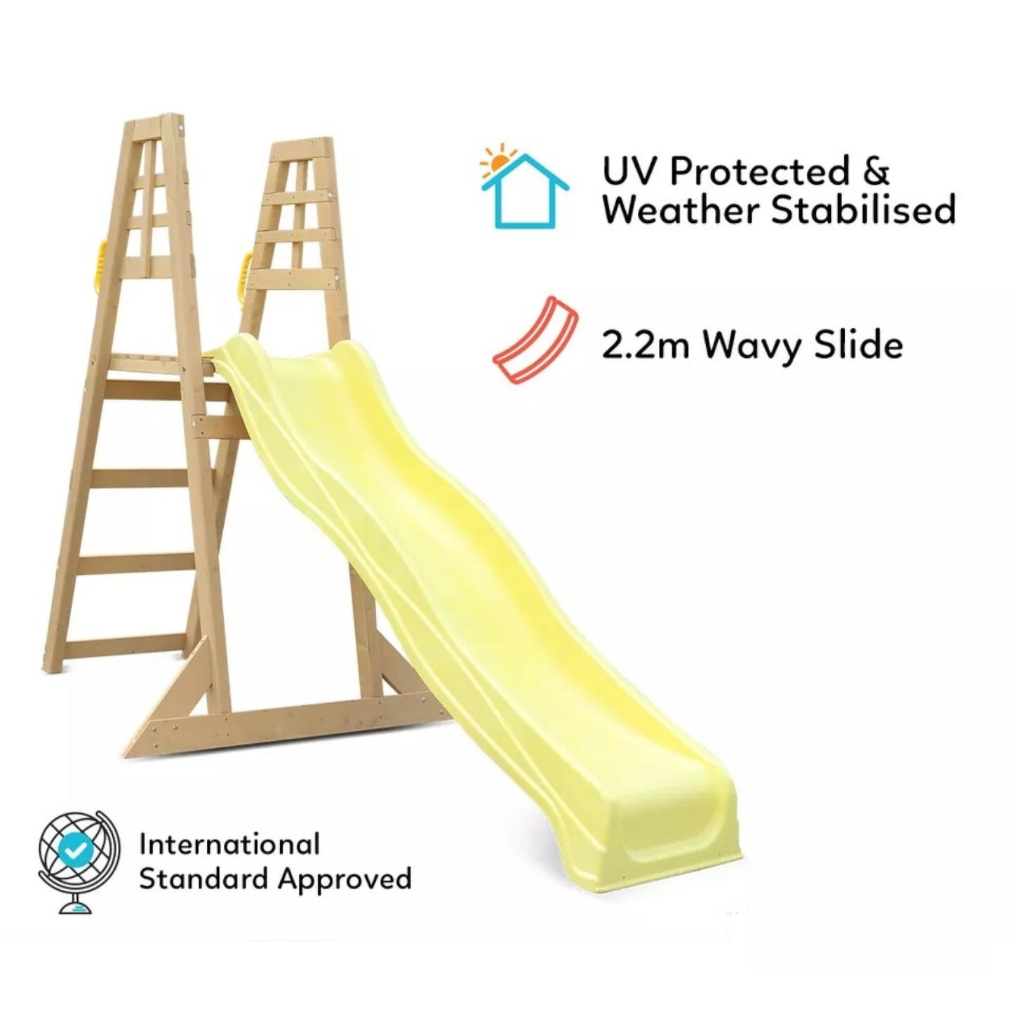 Struttura da arrampicata in legno per bambini con scivolo 2,2 m GINGER HOME, per giocare in giardino