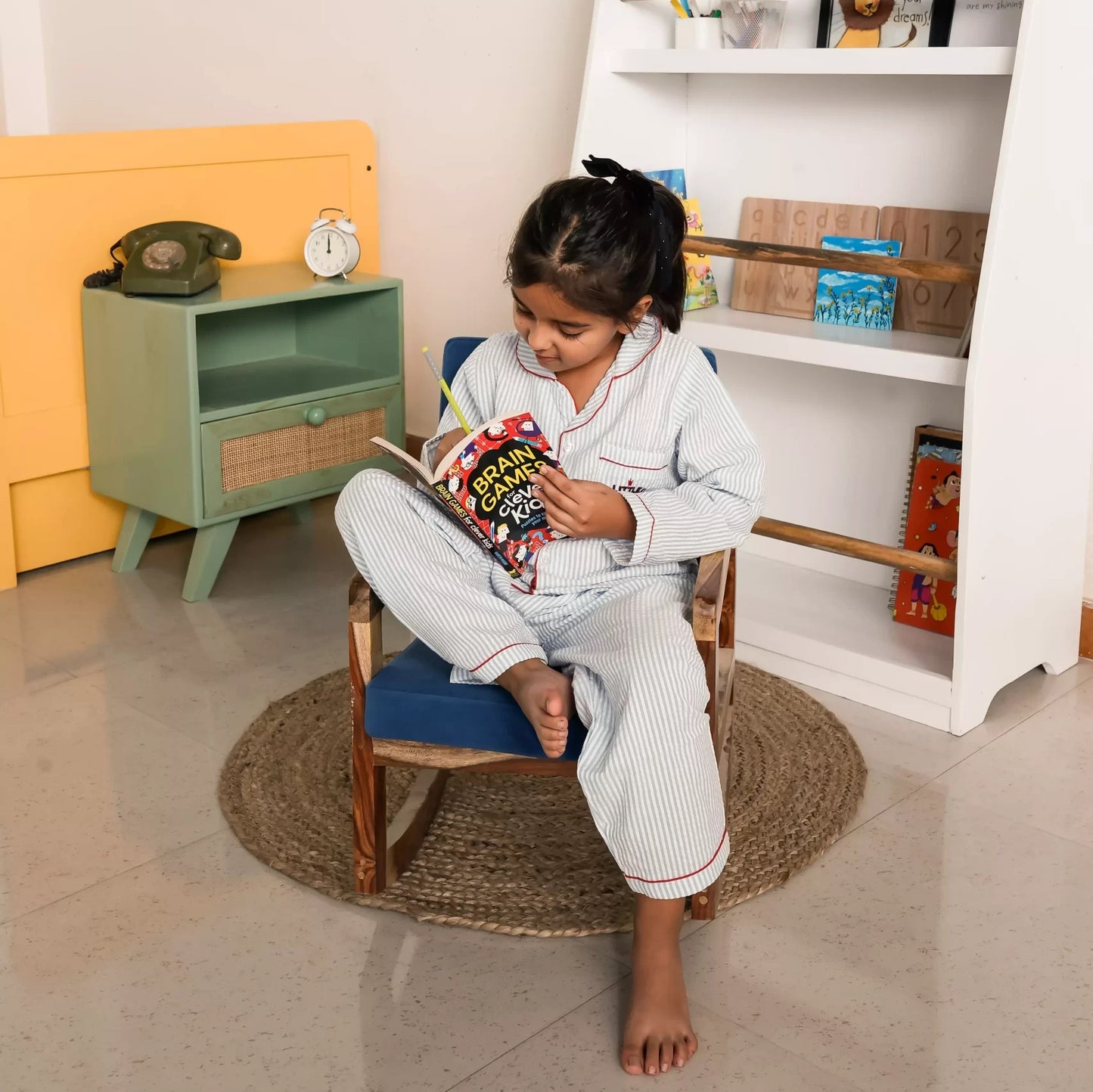 Детска Етажерка GINGER HOME, Дървен Органайзер за Книжки и Играчки, Бял Цвят, за Уютната Детска Стая