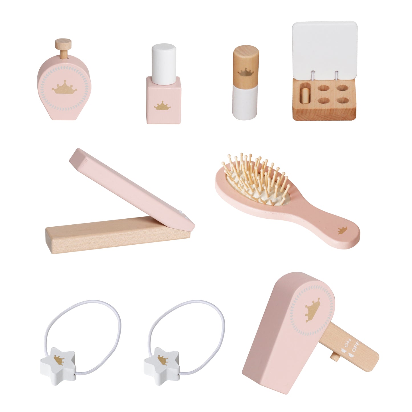 Toeletta per Bambini GINGER HOME con Specchio e Accessori, Stile Principessa, Rosa, in Legno