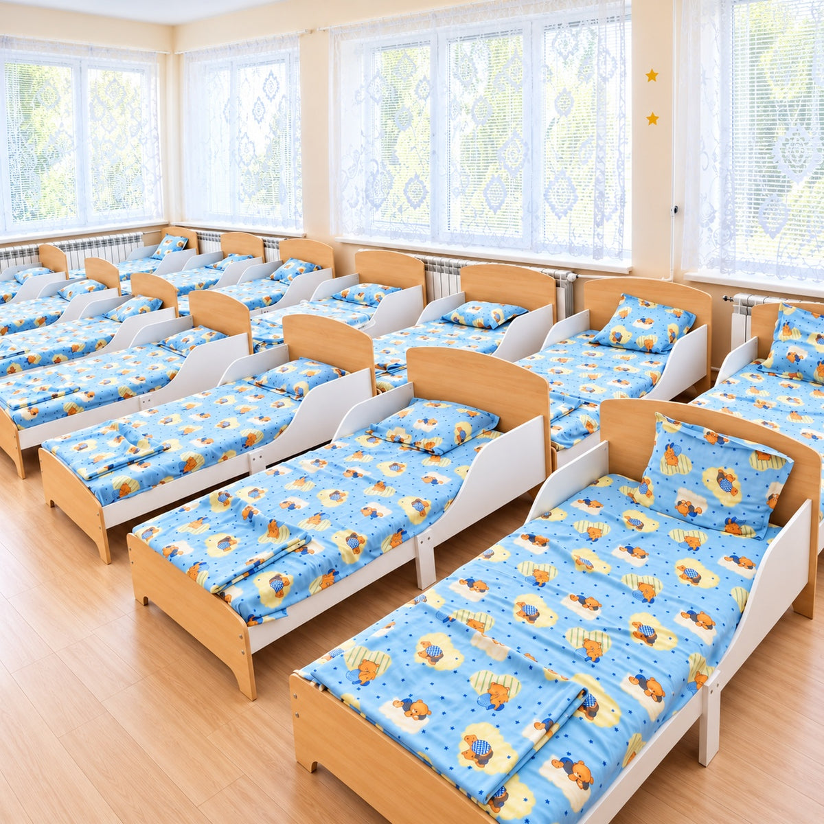 Letto per Bambini in Legno GINGER HOME con Protezione e Rete a Doghe, 70×140 cm – Lettino Sicuro per Bambini