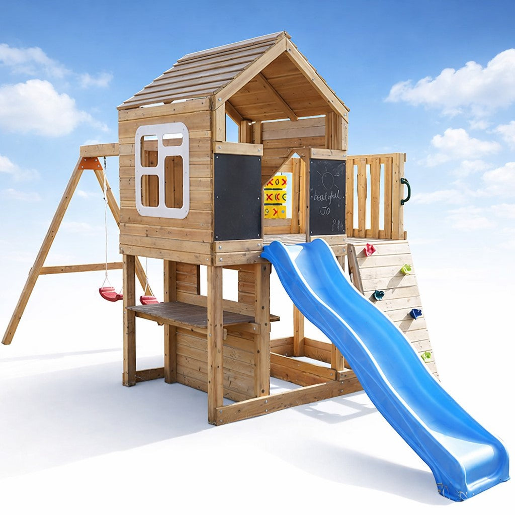 Детска къщичка GINGER HOME с пързалка за двор и градина