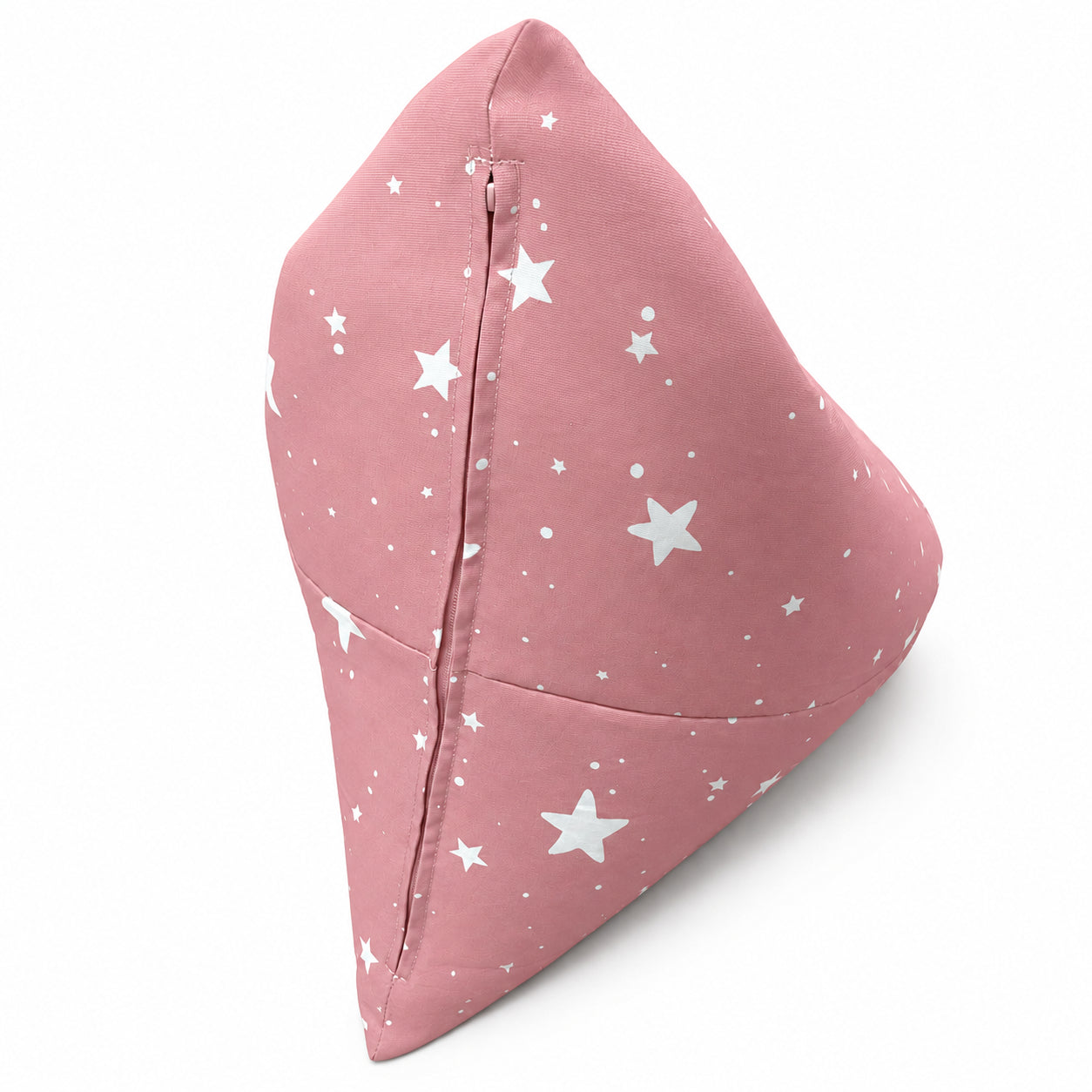 Скрит цип на Детски Пуф Лежанка GINGER HOME Little Stars, Розов Барбарон със Звезди