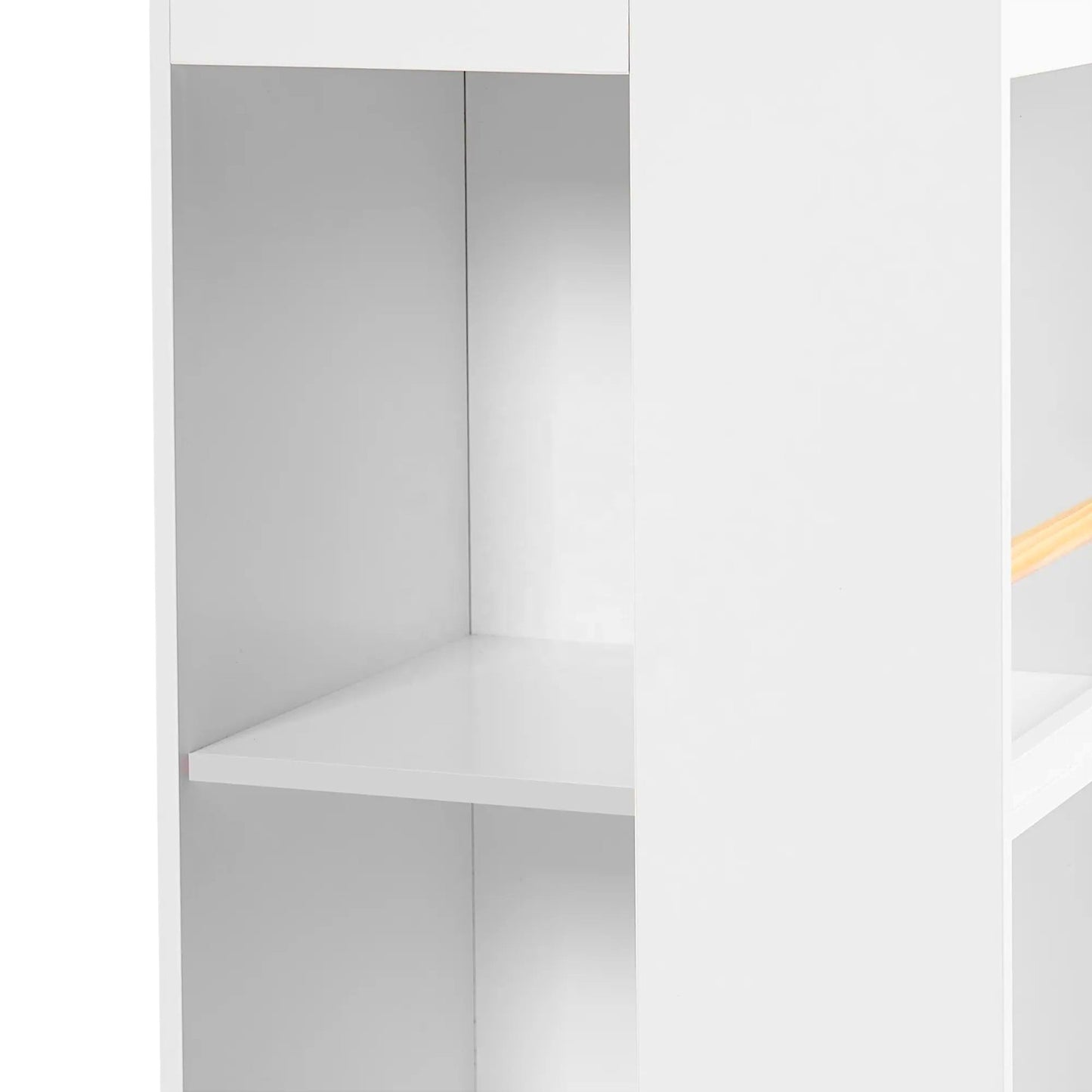 Scaffale per Giocattoli e Libri per Bambini GINGER HOME a Forma di Casetta con Lavagna, Montessori, Bianco, 72.5×40×95.8 cm