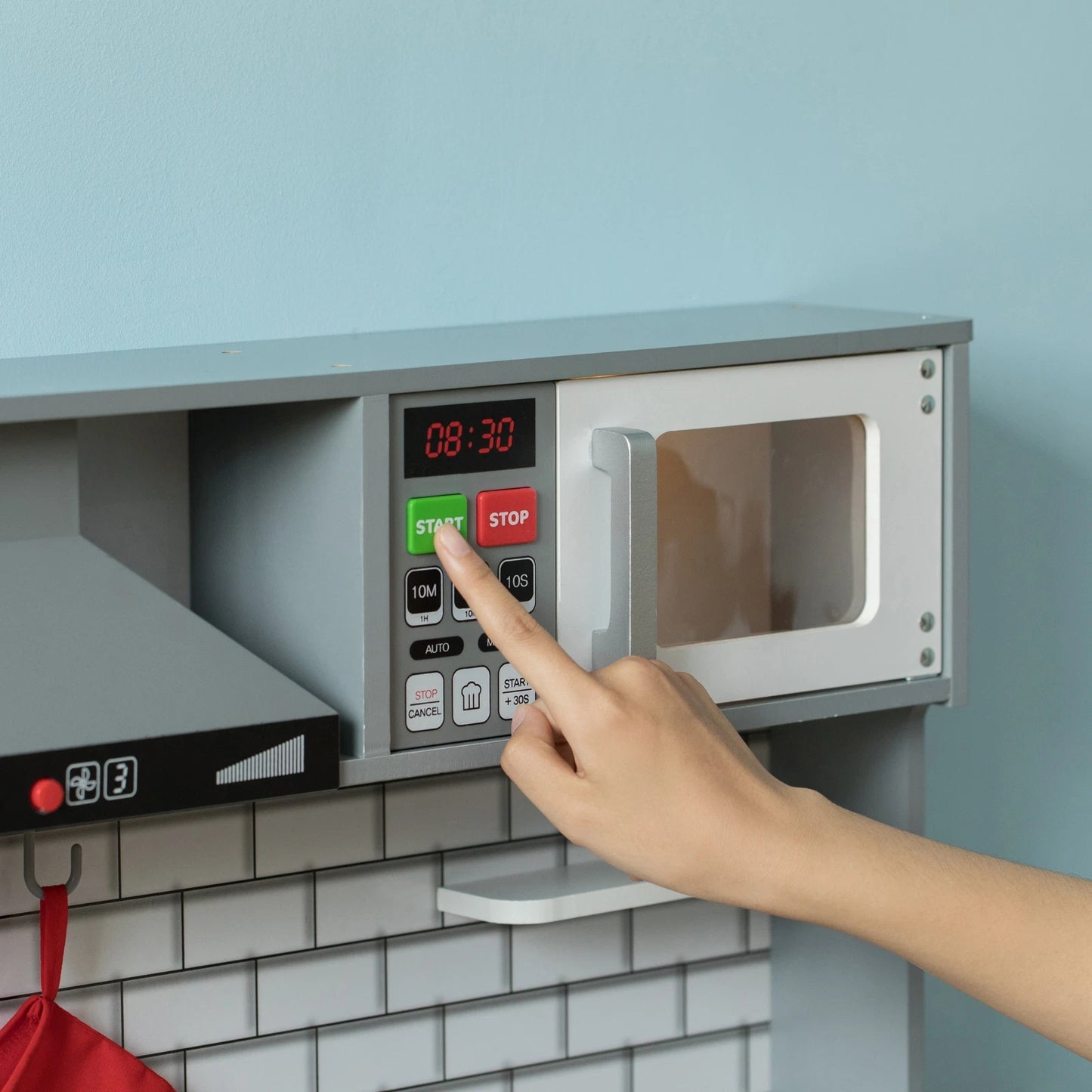 Cucina in legno per bambini GINGER HOME con suoni e luci, bianca W10C493J