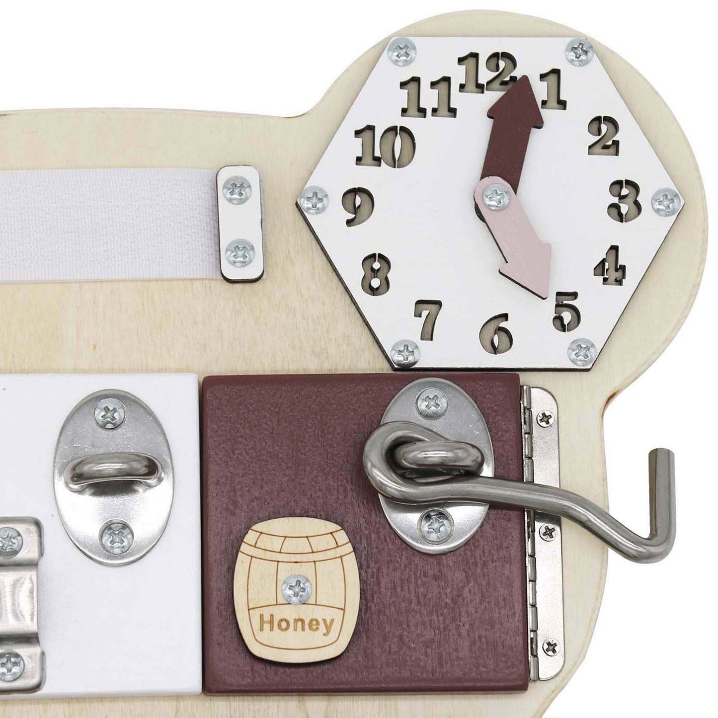 Tavoletta in legno Orsetto GINGER HOME, Tavoletta Montessori per la motricità fine, 30x39 cm