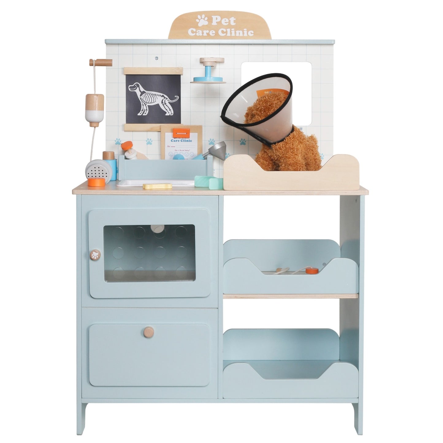 Дървена детска ветеринарна клиника GINGER HOME – фронтален изглед