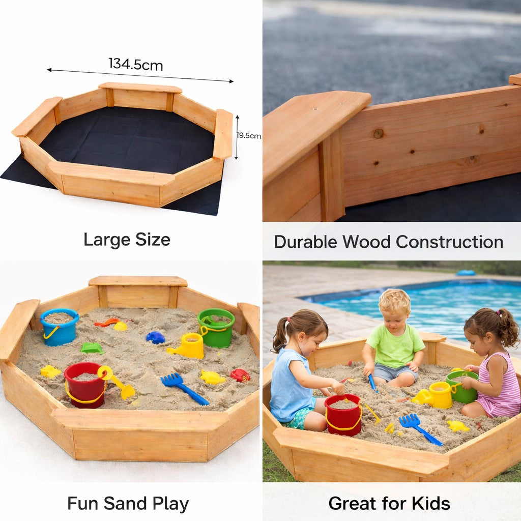 Детайл от дървената конструкция на детски пясъчник GINGER HOME