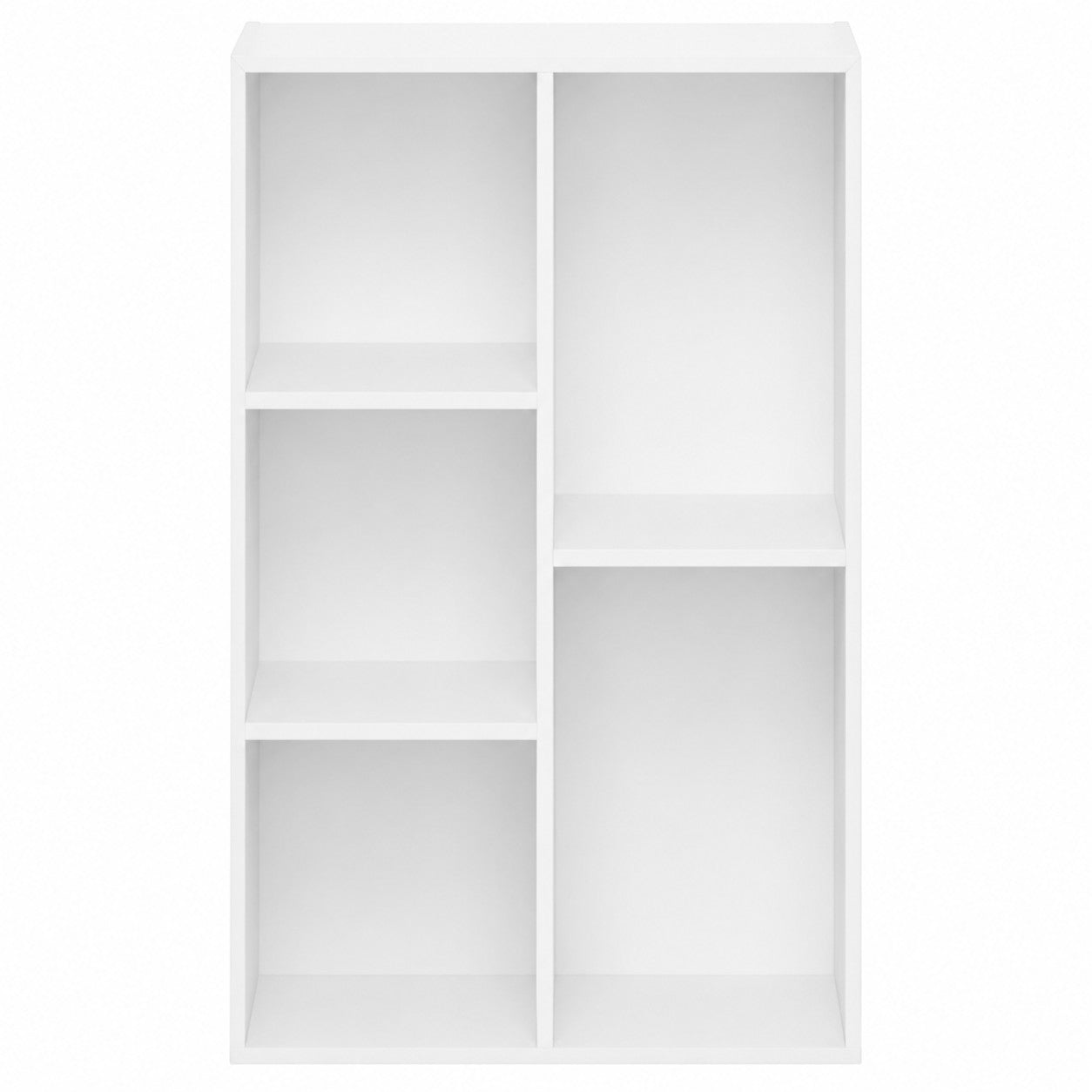 Детска Етажерка GINGER HOME с 5 Отделения, Бял Органайзер за Книги и Играчки, 49.5×24×80 см