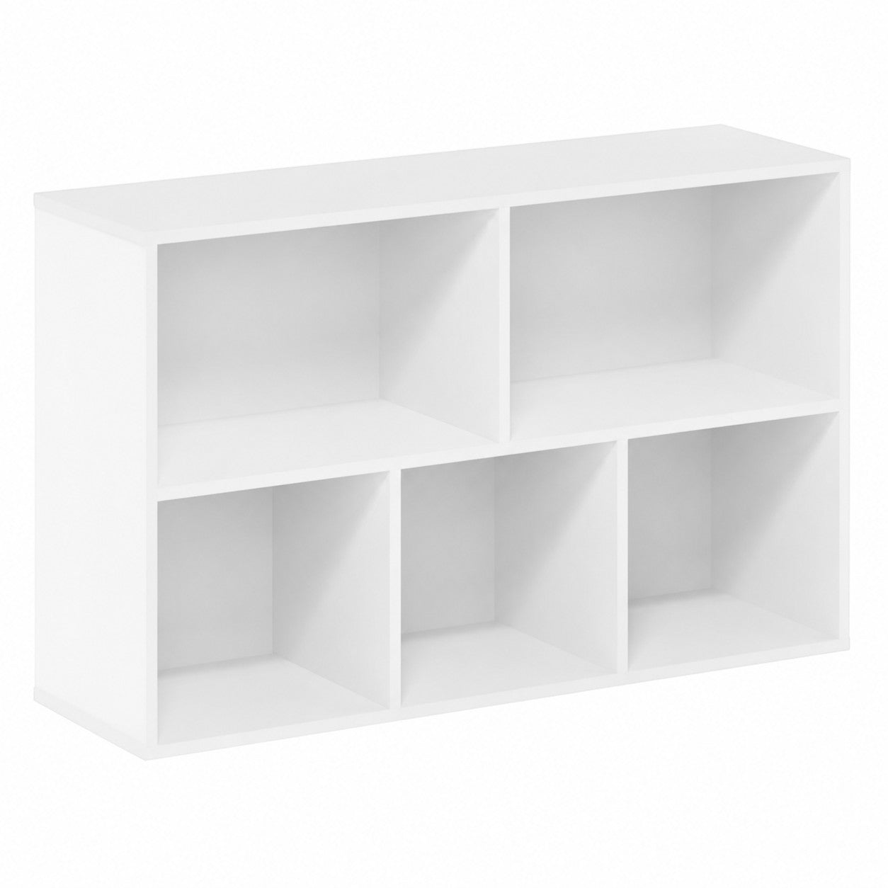 Детска Етажерка GINGER HOME с 5 Отделения, Бял Органайзер за Книги и Играчки, 49.5×24×80 см