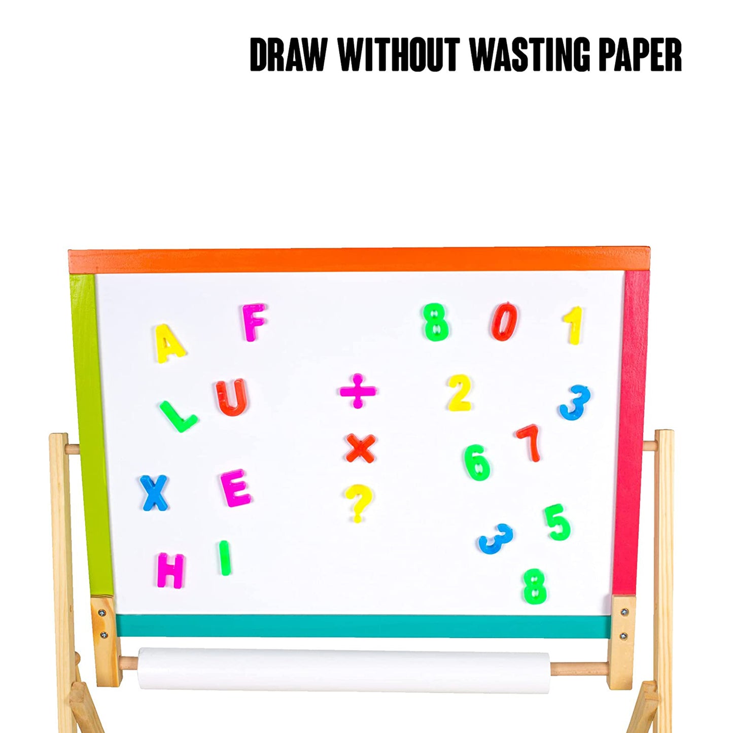 Детска Дървена Дъска, Статив 3 в 1 - Черна дъска, Магнитна Дъска, Бяла Дъска с Аксесоари