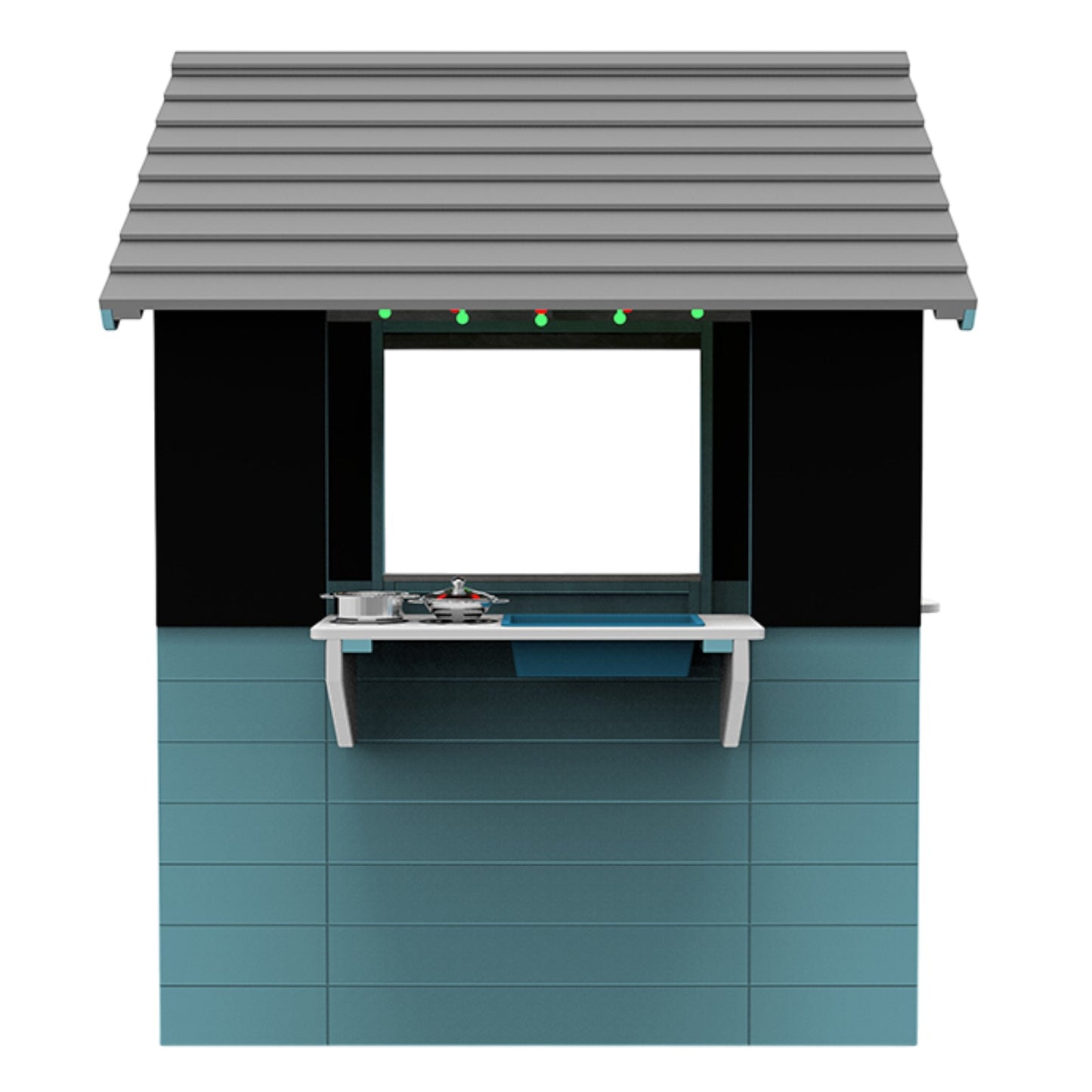 Детска дървена къща за игра GINGER HOME с кухня – заден изглед