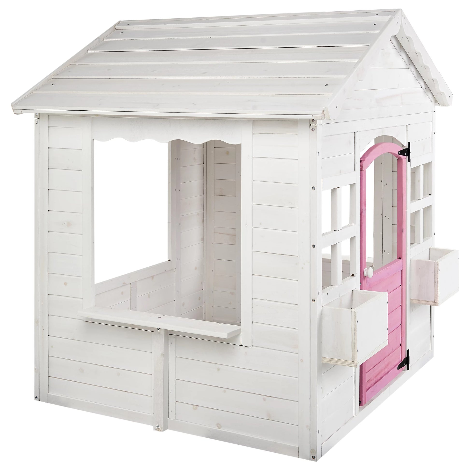 Детска дървена къщичка за игра GINGER HOME – заден и страничен изглед