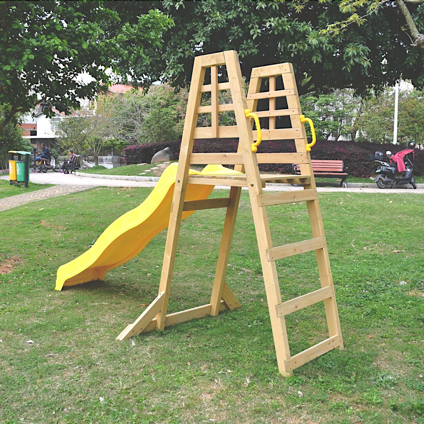 Struttura da arrampicata in legno per bambini con scivolo 2,2 m GINGER HOME, per giocare in giardino