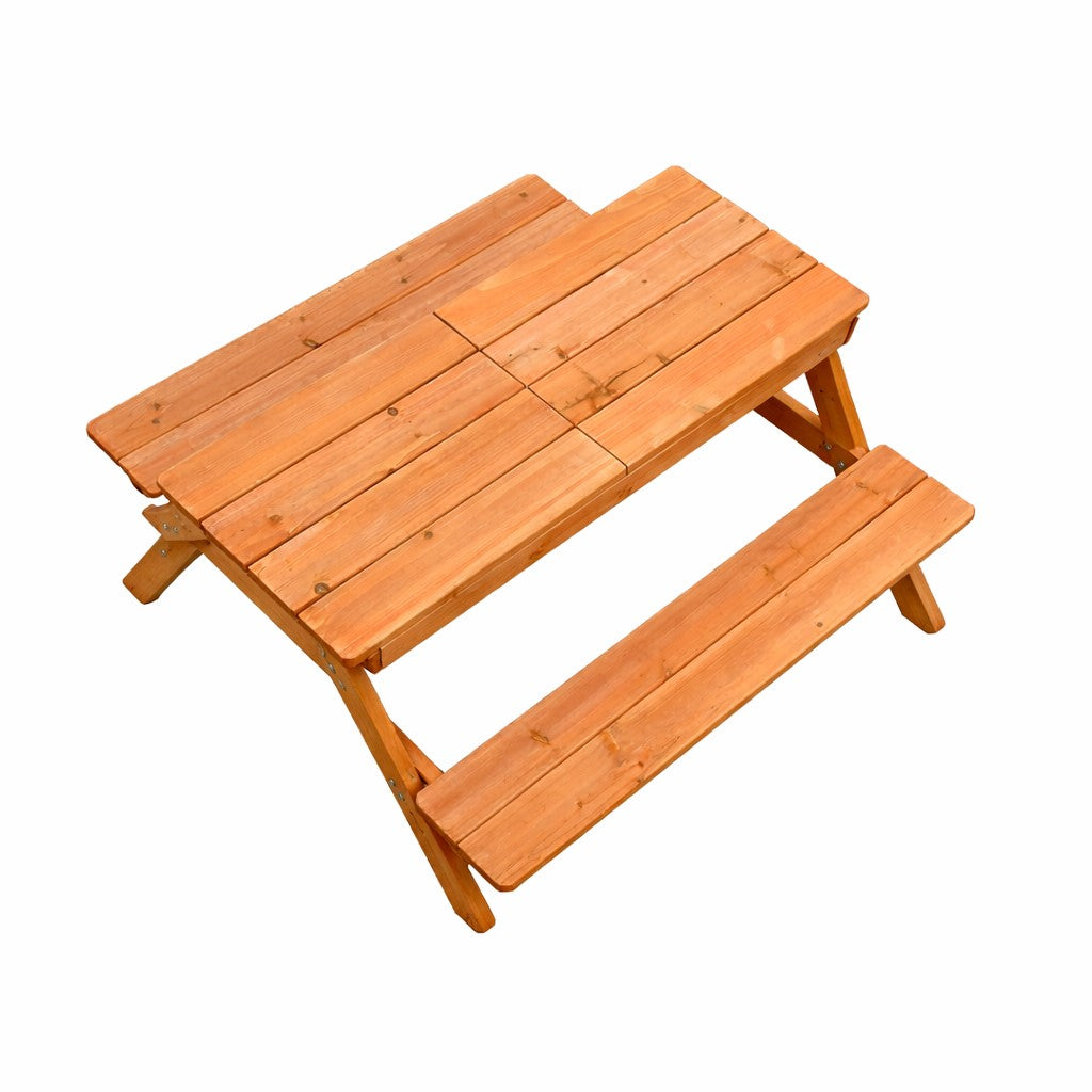 Детска дървена маса с пейки за двор и градина