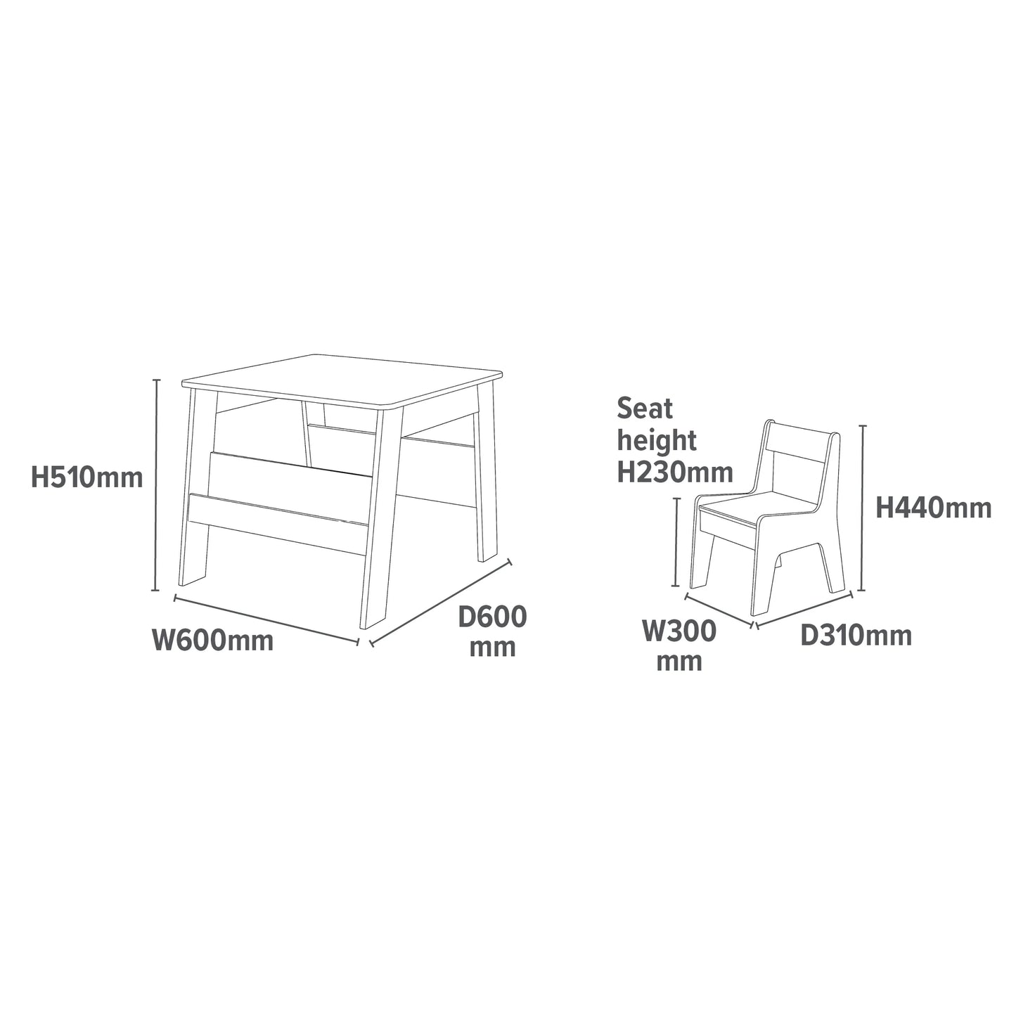 Tavolo in legno per bambini con 2 sedie, con contenitore per giocattoli, giochi di costruzione e libri - Bianco/Blu