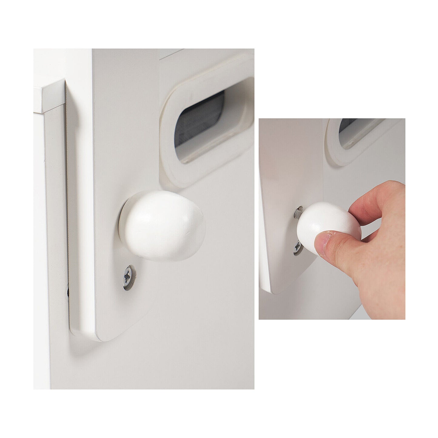 Panca in legno per bambini, scrivania e organizer - 3 in 1 con contenitore - Bianco e grigio