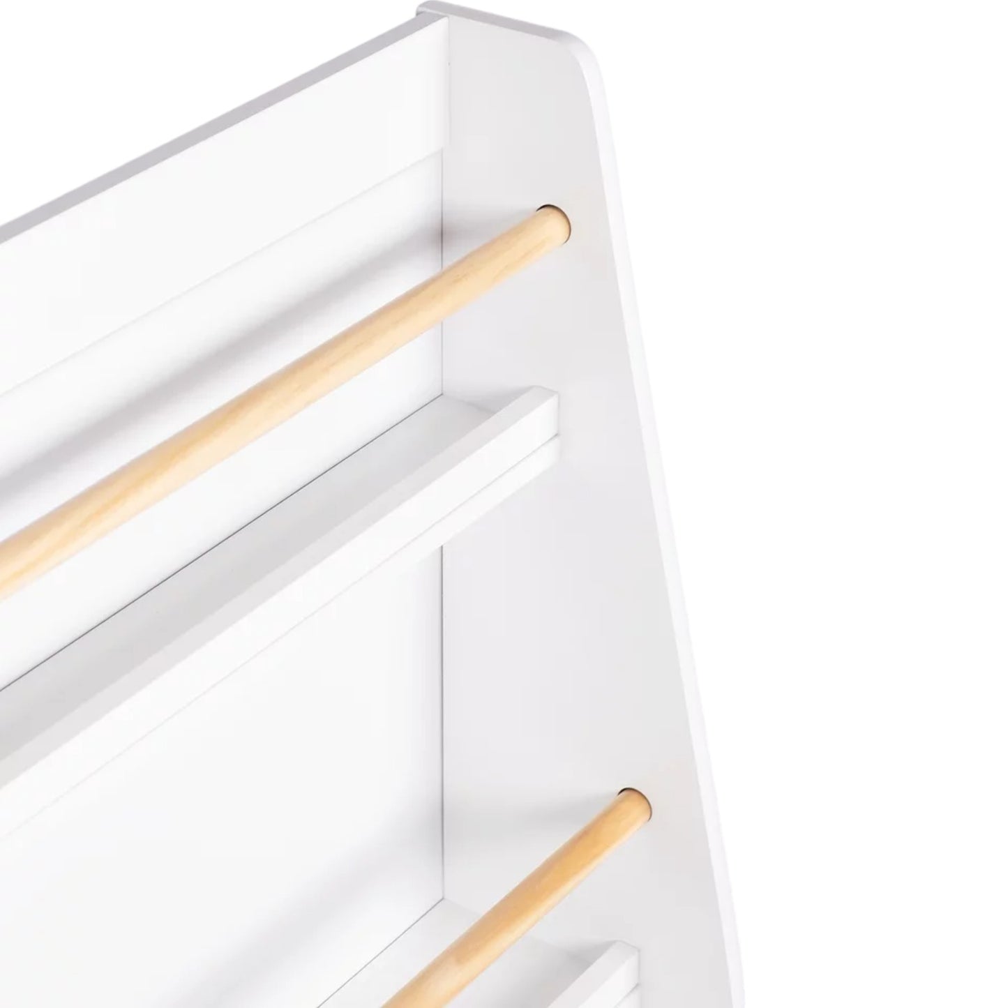 Детска Етажерка GINGER HOME, Дървен Органайзер за Книжки и Играчки, Бял Цвят, за Уютната Детска Стая