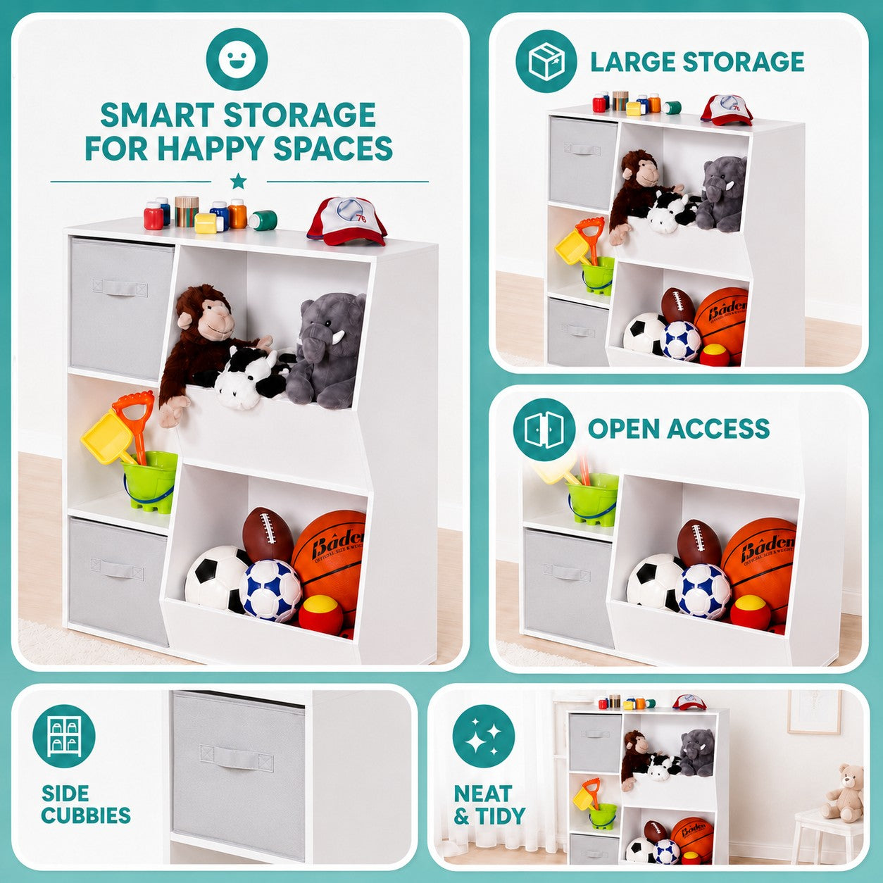 Практична етажерка GINGER HOME за съхранение на книги и играчки