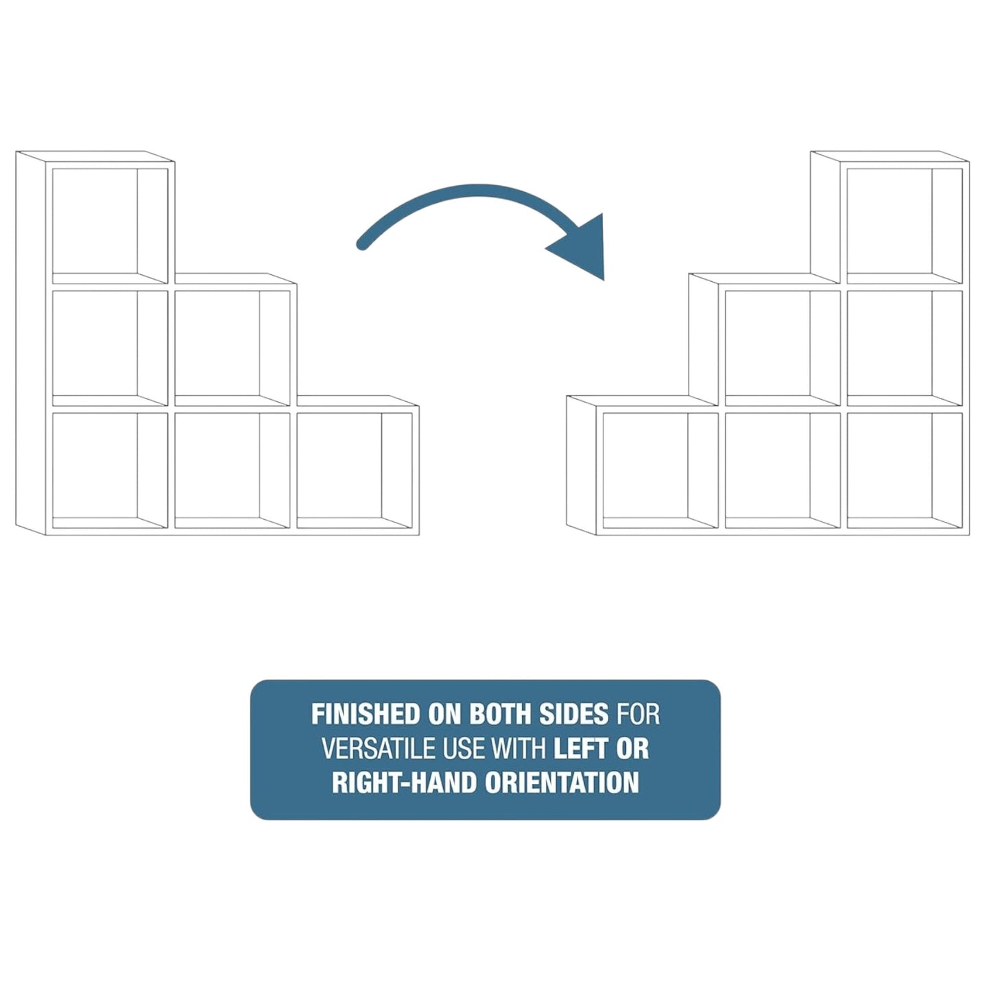 Libreria per bambini, organizer per giocattoli, GINGER HOME con 6 scomparti e contenitori tessili, bianco, mobili Montessori