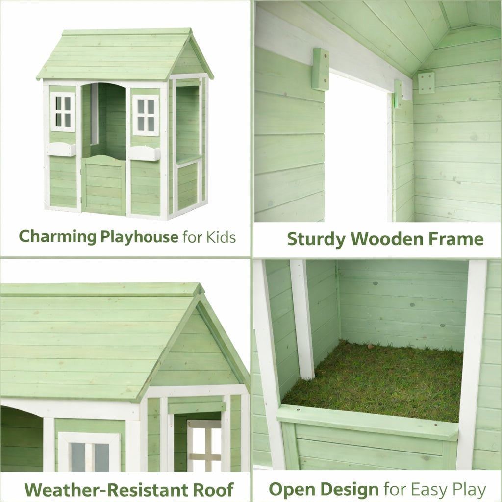 Детайл от вътрешната конструкция на детска дървена къщичка за игра