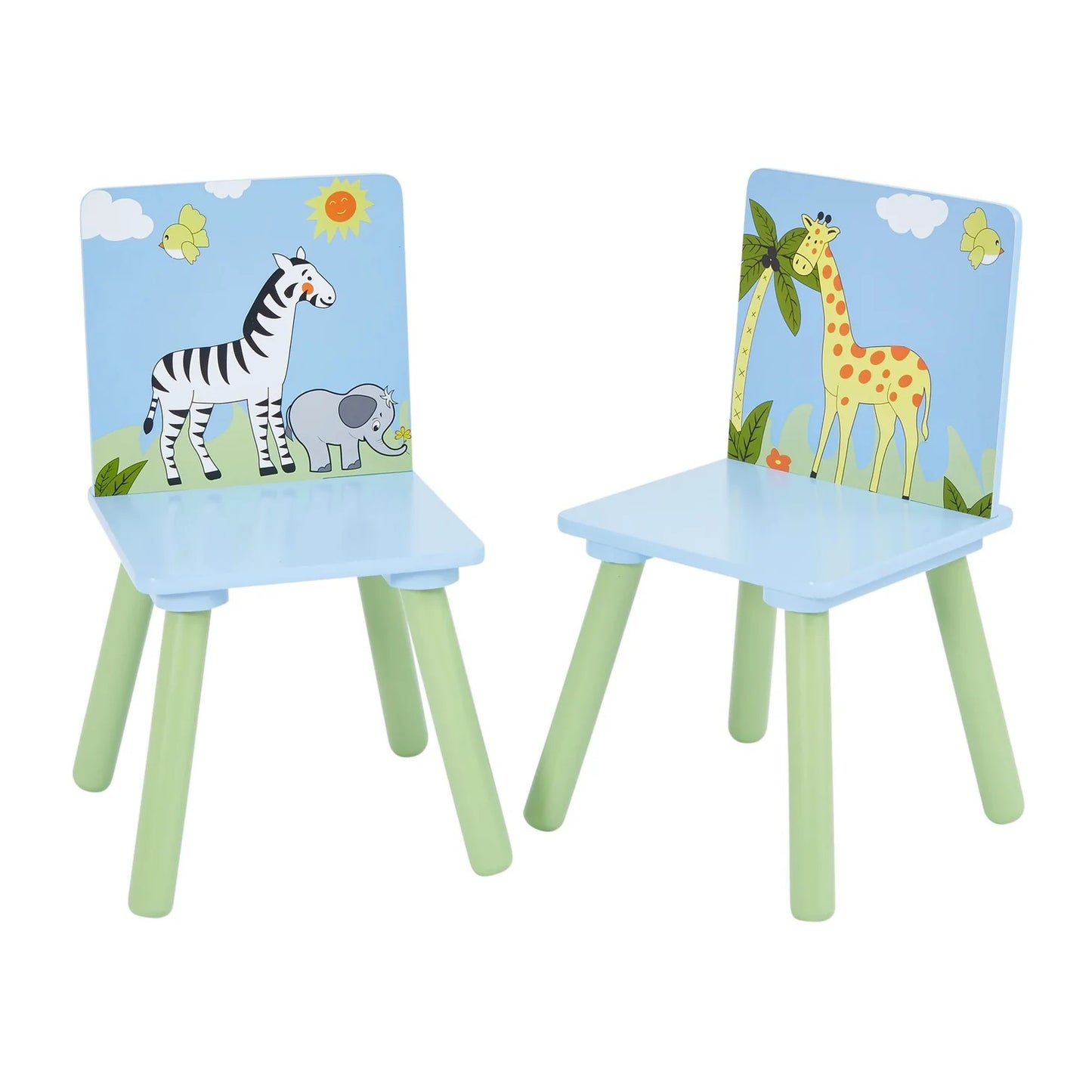 Tavolo per bambini con sedie GINGER HOME per disegnare, giocare, mangiare, in legno, cameretta SAVANNA