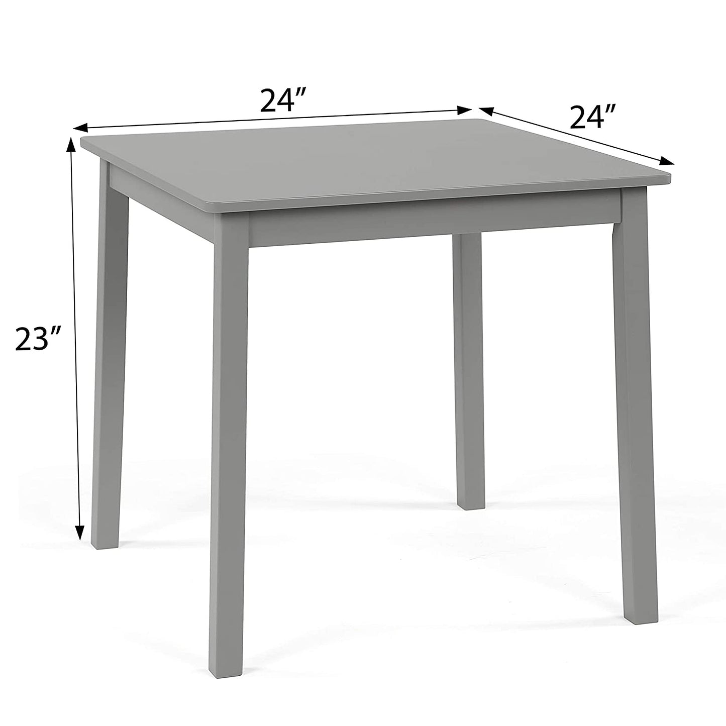 Детска Маса със Столчета, Комплект от Дърво, за Учене, Рисуване, Игра и Хранене, за Детска Стая, Сив