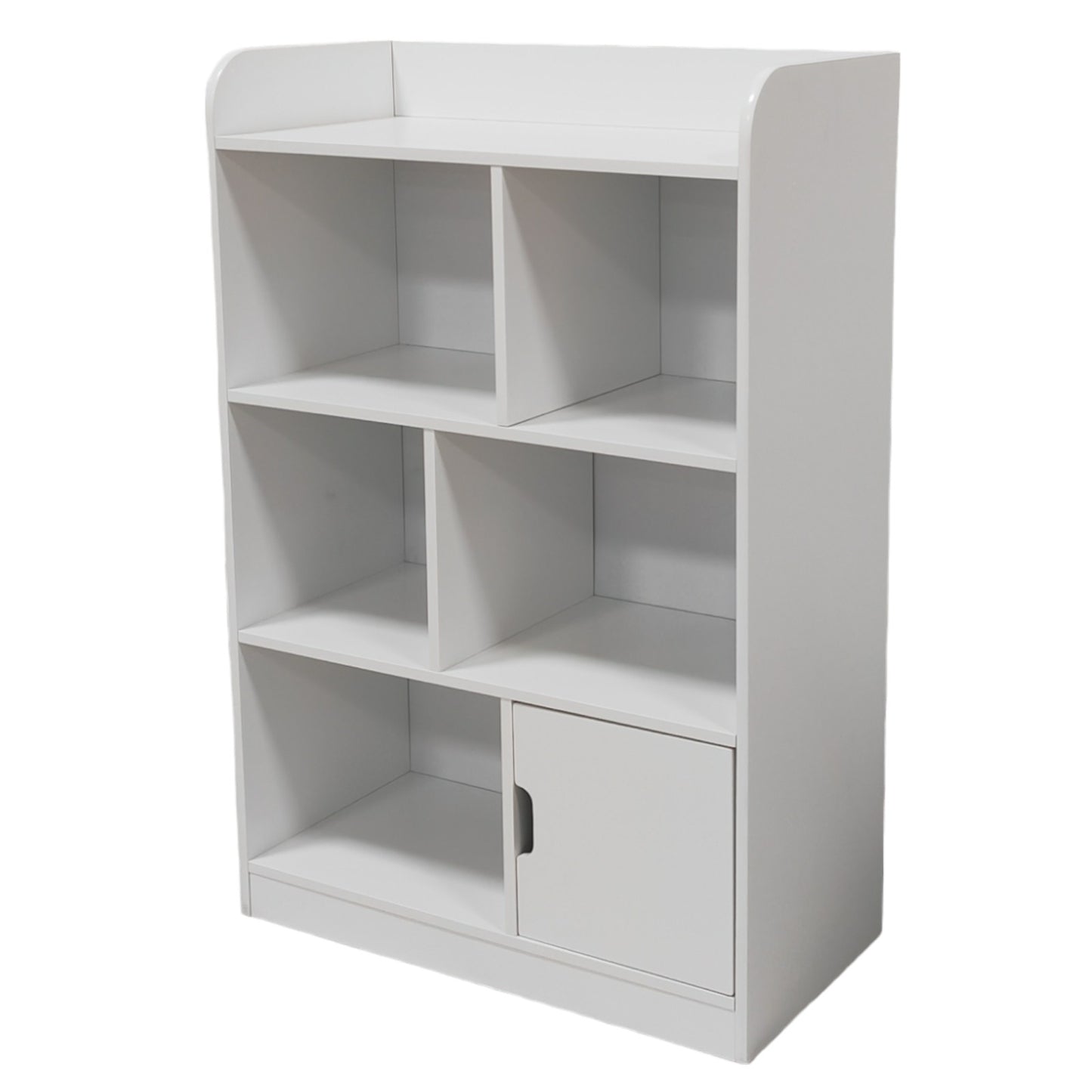 Children's wooden shelf 4 levels with a door - WHITE