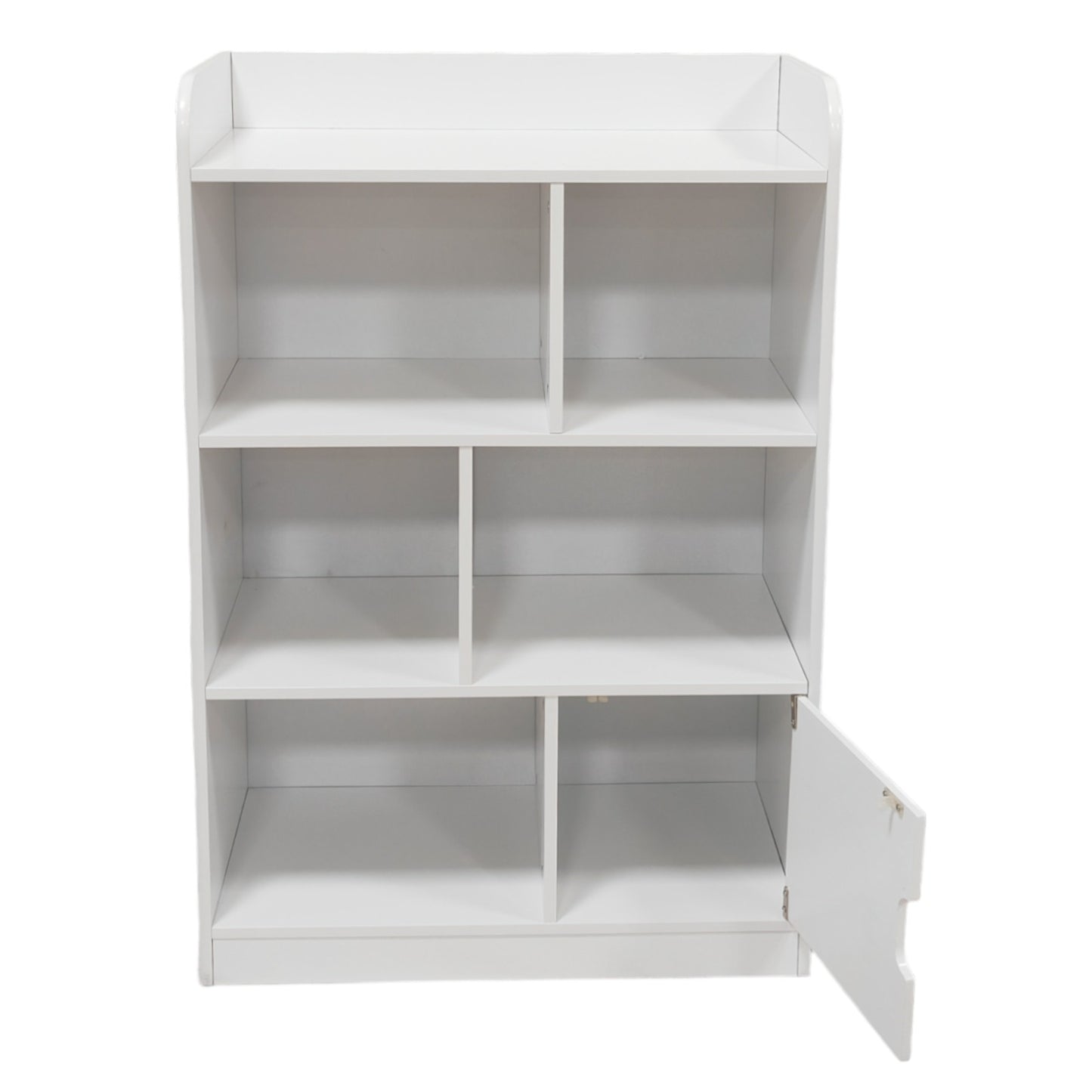 Children's wooden shelf 4 levels with a door - WHITE