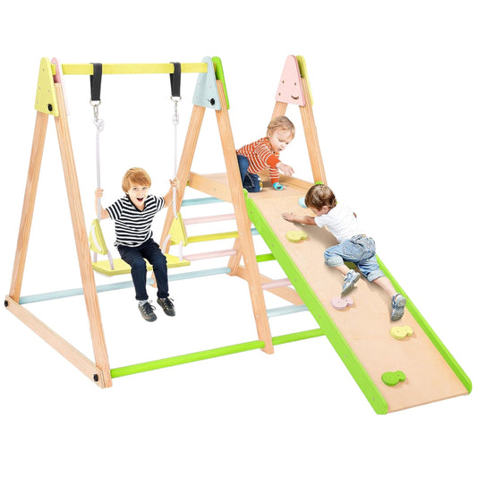 Triangolo Pikler (pickler) in legno per bambini 4 in 1: altalena, scivolo, struttura per arrampicata e rampa | Ginger Home