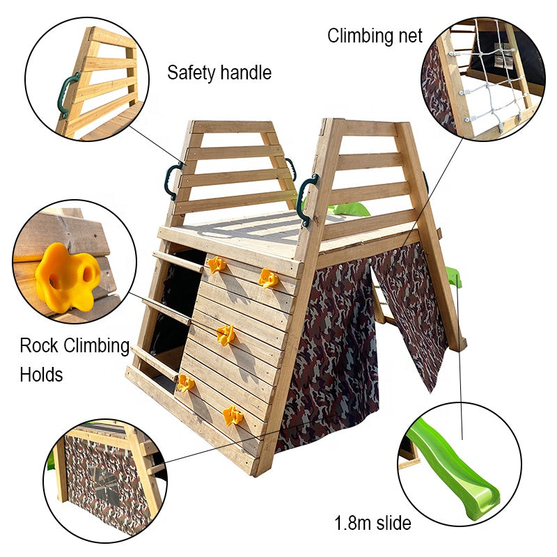 Детска катерушка с пързалка и скални хватки GINGER HOME – детайл