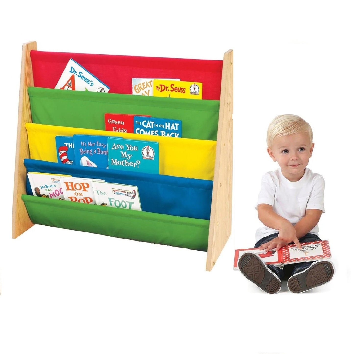 Scaffale per libri e giocattoli per bambini, organizer per riporre oggetti, biblioteca - COLORS 