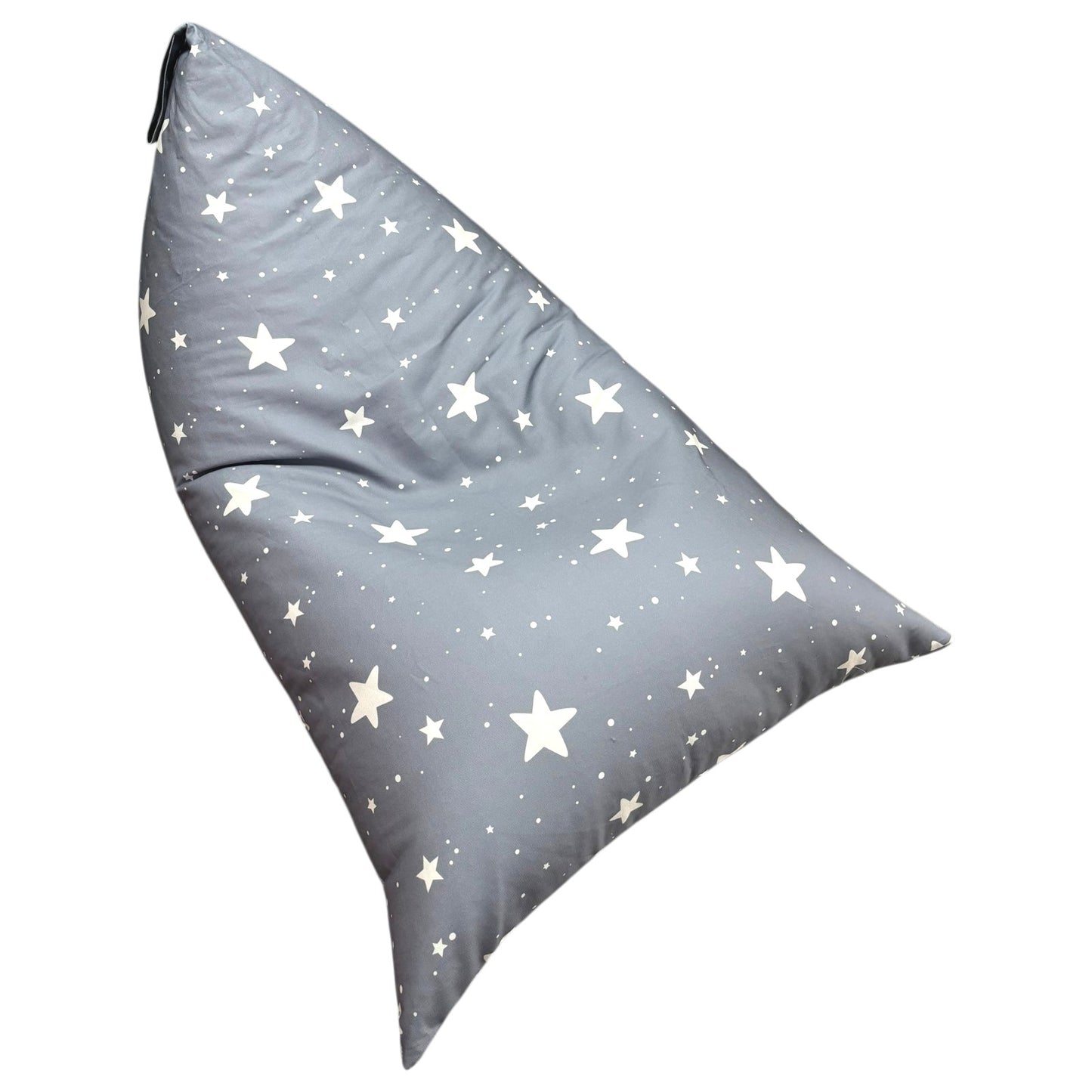 Детски Пуф Лежанка GINGER HOME Little Stars, Сив Барбарон със Звезди, 100% Памук