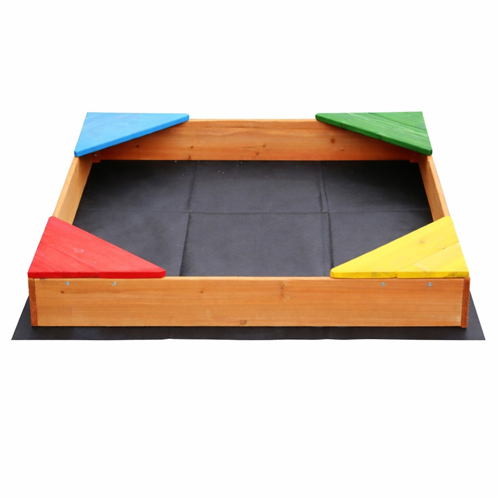 Детски пясъчник GINGER HOME без пясък, дървена конструкция на бял фон