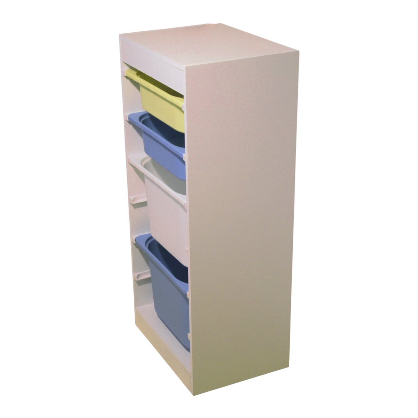 GINGER HOME Mobiletto per bambini, scaffale porta giocattoli con 4 contenitori, bianco