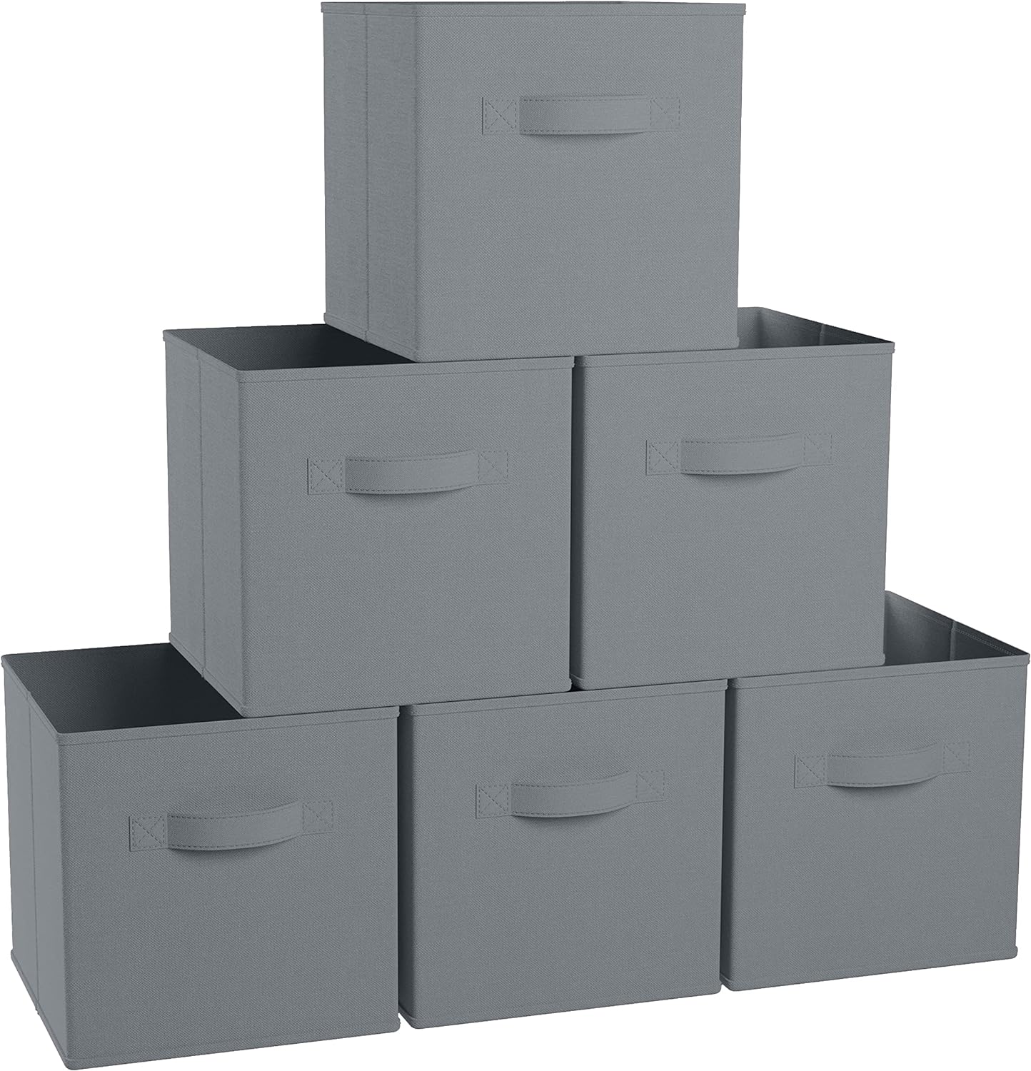 Children's wooden chest of drawers with 6 textile drawers - WHITE/GREY