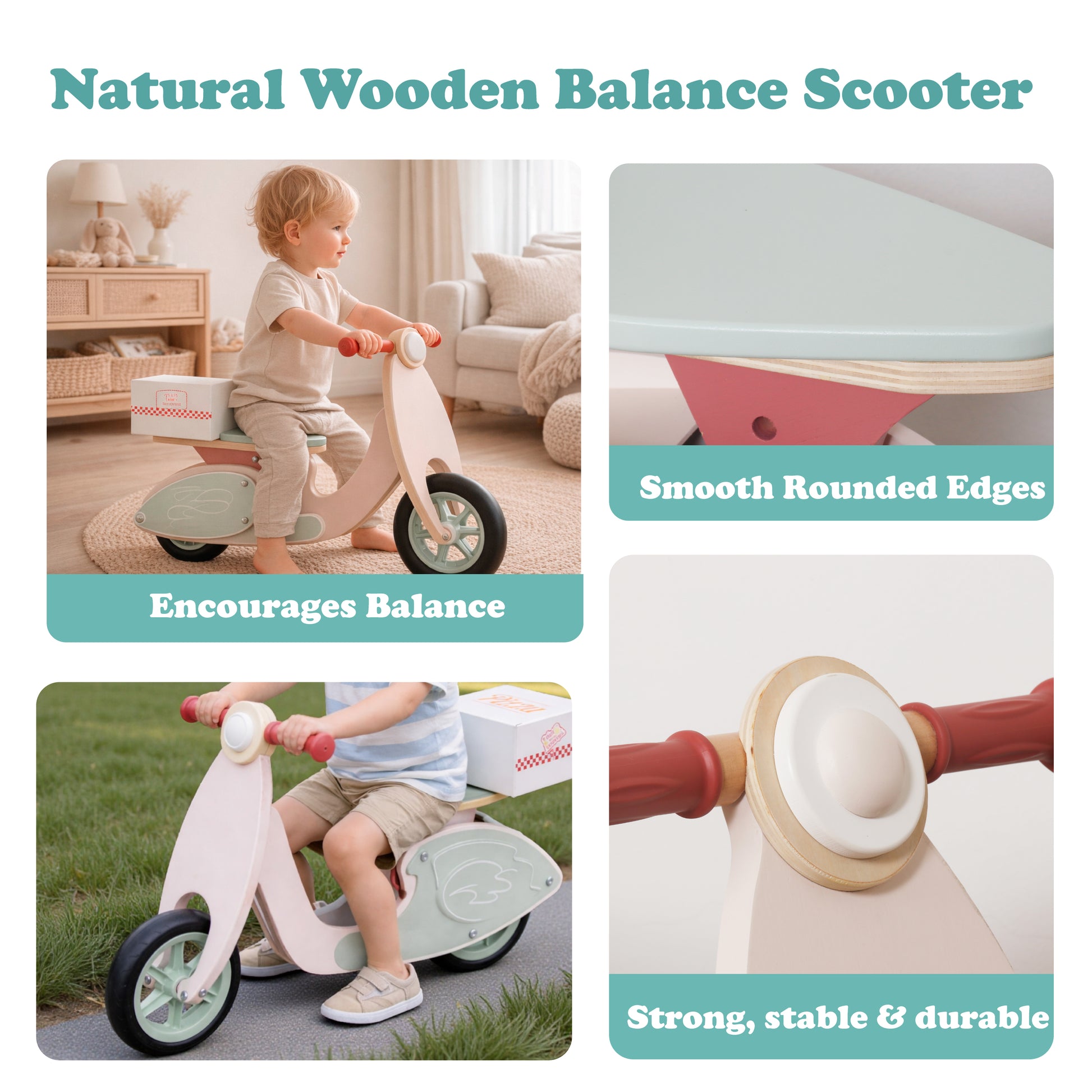 Предимства на детско дървено баланс колело GINGER HOME – баланс и стабилност