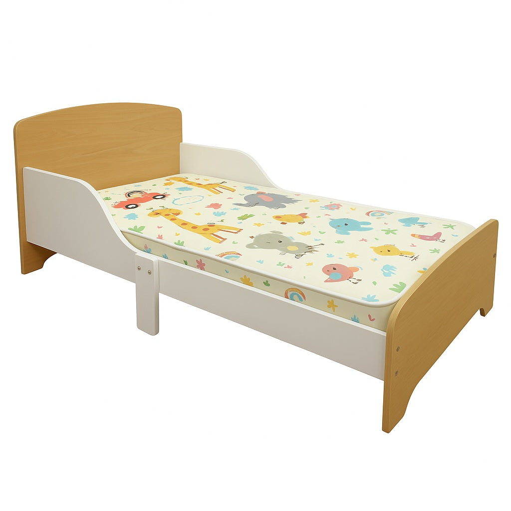 Letto per bambini in legno con protezione e rete per materasso 140/70 cm – GINGER HOME