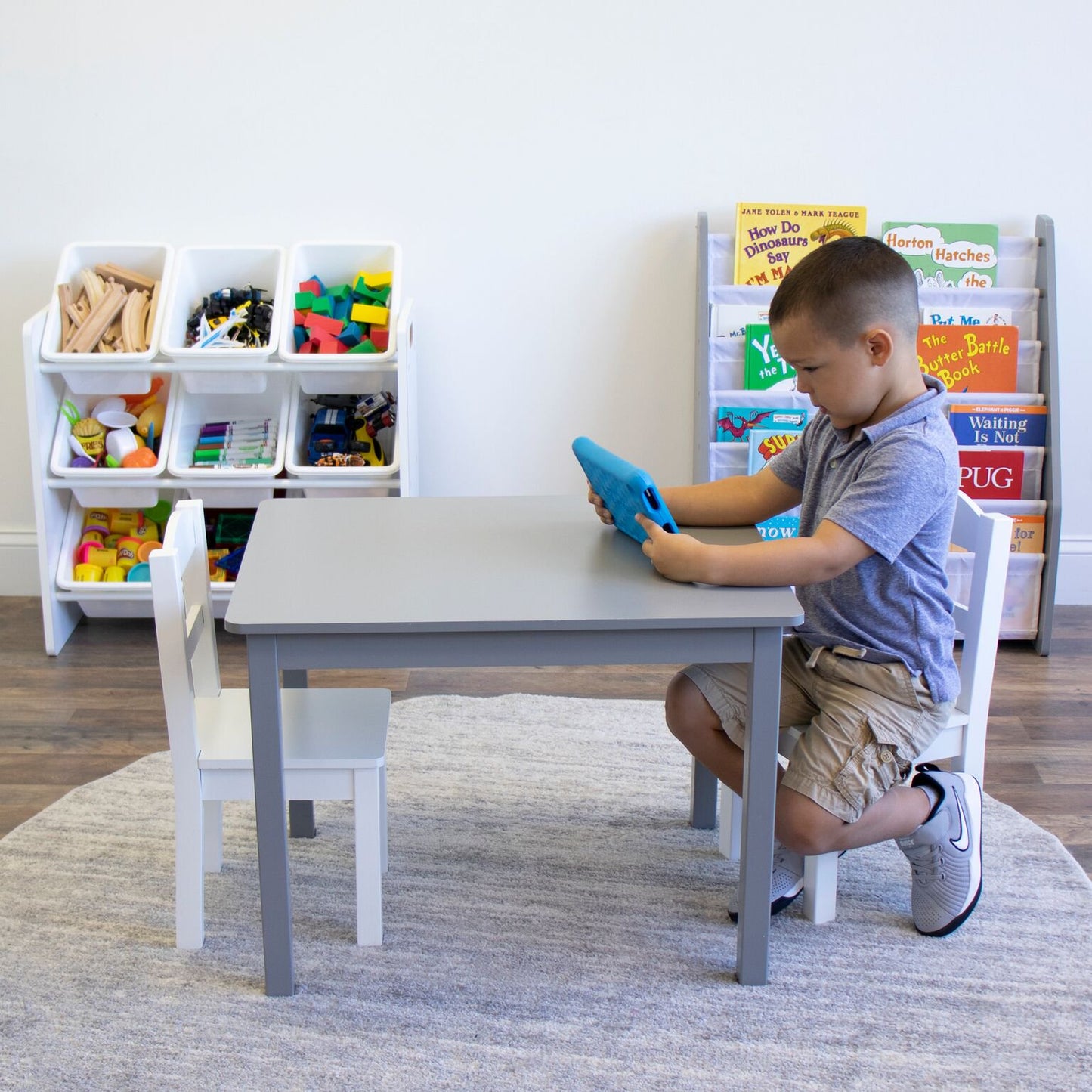 GINGER HOME Scaffale portaoggetti con 9 contenitori BIANCO JWTR-3006