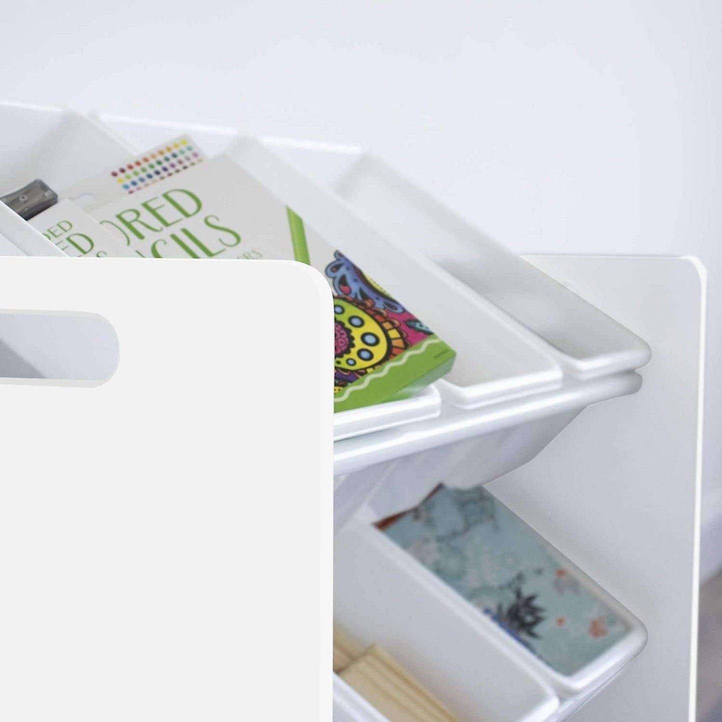 GINGER HOME Scaffale portaoggetti con 9 contenitori BIANCO JWTR-3006