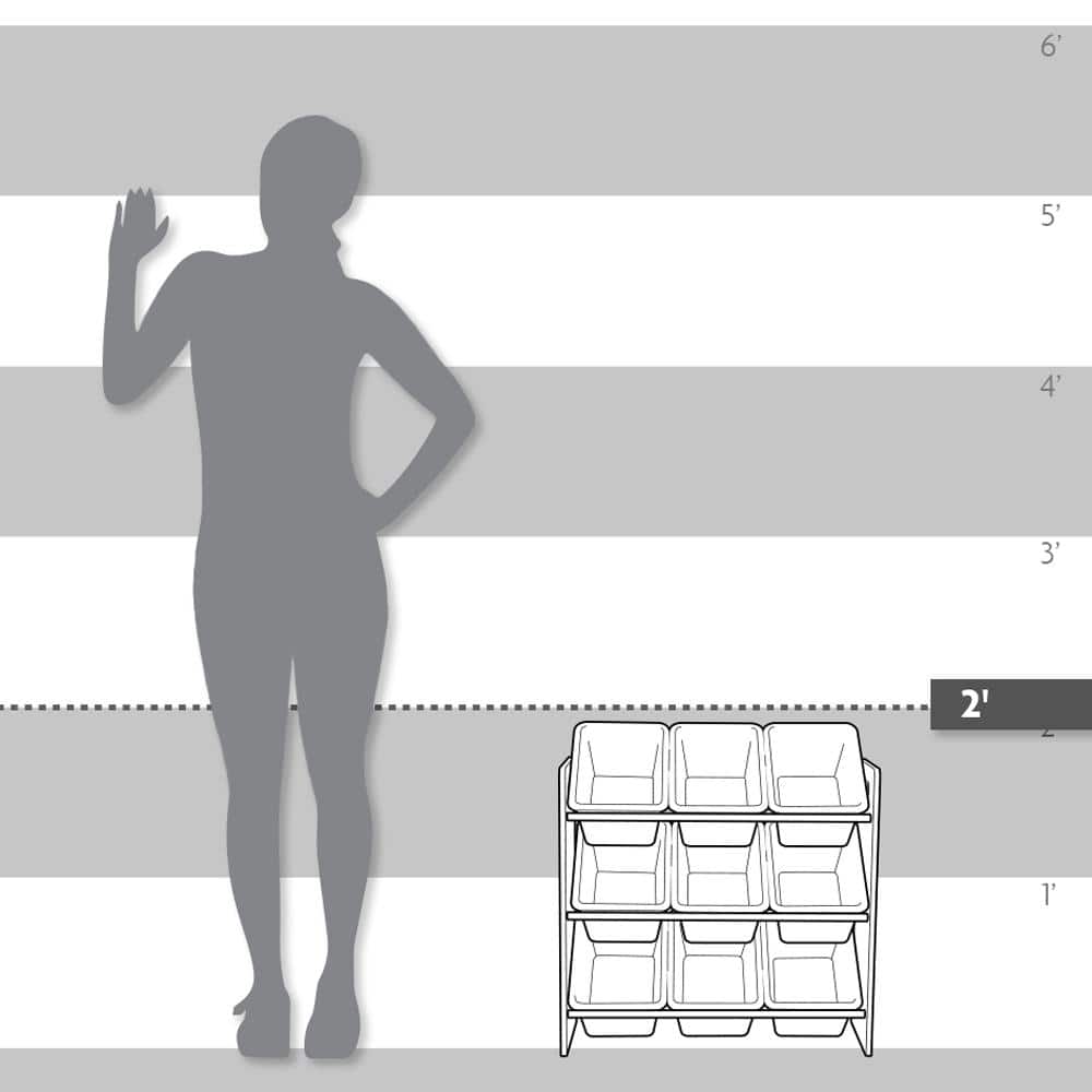 GINGER HOME Scaffale portaoggetti con 9 contenitori BIANCO JWTR-3006