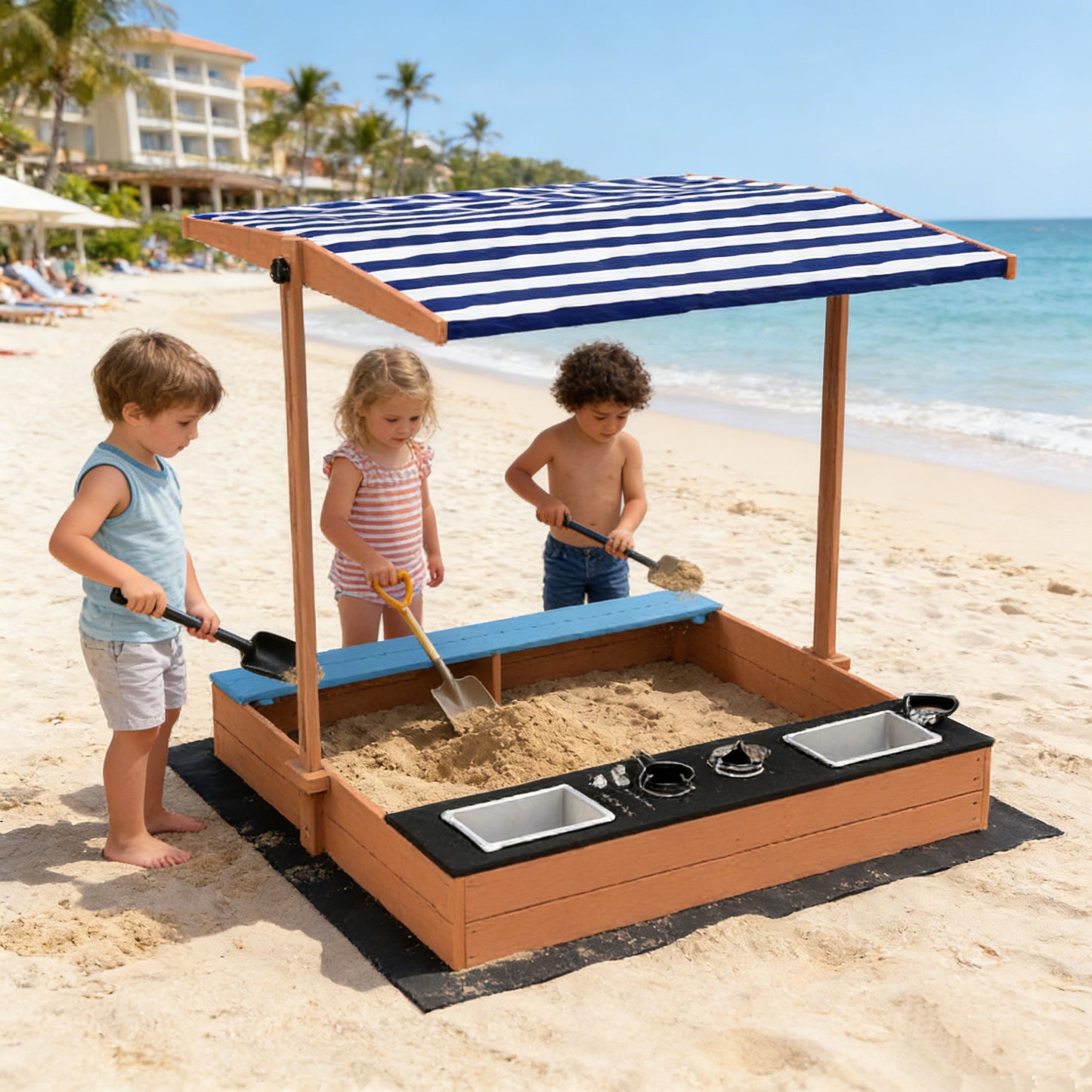 Текстилна подложка за основата на детски пясъчник GINGER HOME