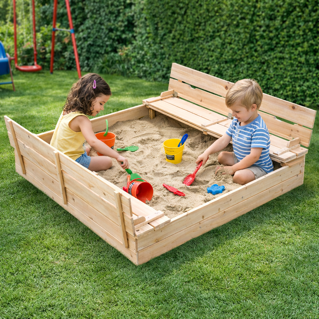 Пясъчник GINGER HOME – близък план на дървената текстура и детайли