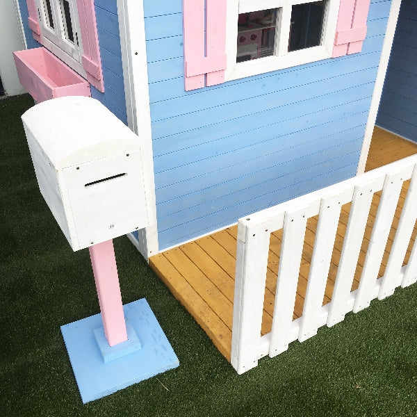 Голяма Дървена Детска Къща с Веранда GINGER HOME, 194x229x210 см, за Игри и Забавления на Открито