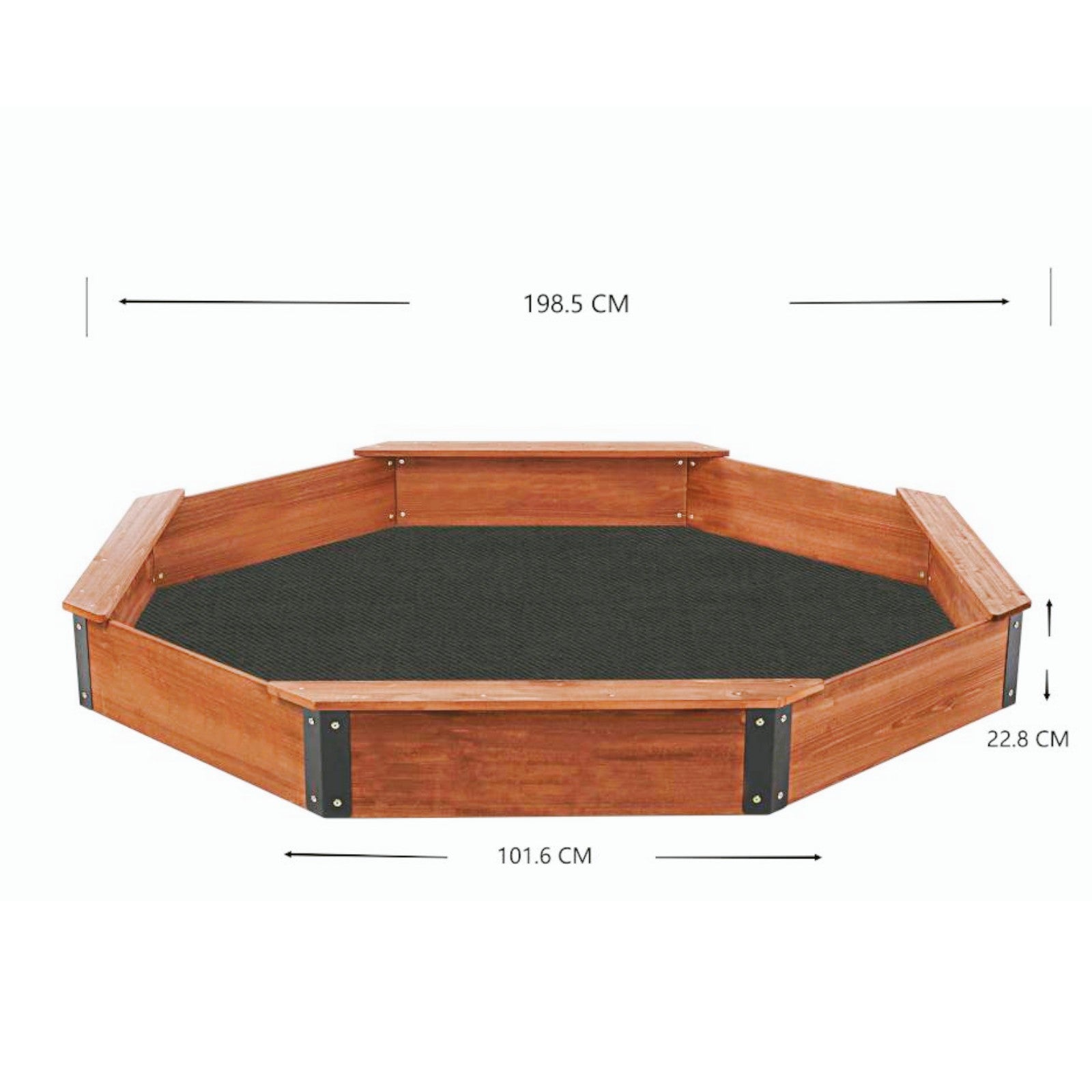 Общ изглед на голям детски пясъчник OCTAGON с покрив