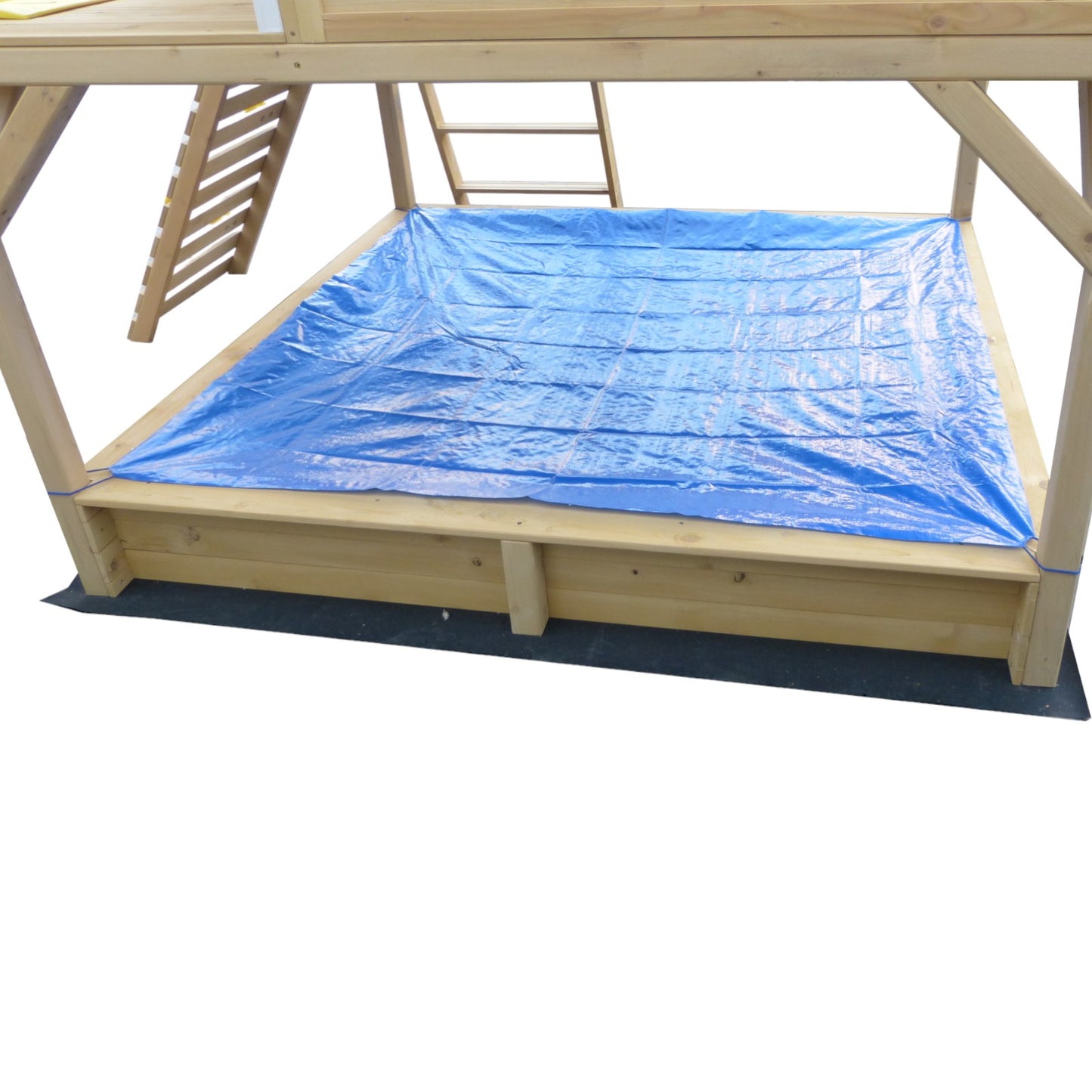 Голяма Детска Къща GINGER HOME с Пясъчник и Пързалка, за Игра на Открито в Двора и Градината, Дървена, 258х271.5х291 см.