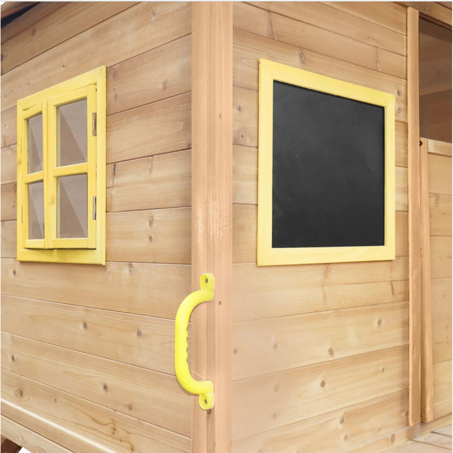 Голяма Детска Къща GINGER HOME с Пясъчник и Пързалка, за Игра на Открито в Двора и Градината, Дървена, 258х271.5х291 см.