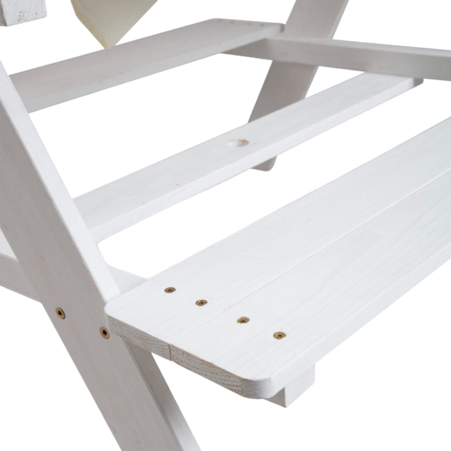 GINGER HOME Set da giardino, tavolo da picnic per bambini, ombrellone anti-UV 30+, in legno, giochi da esterno, bianco, 89x79x50 cm.