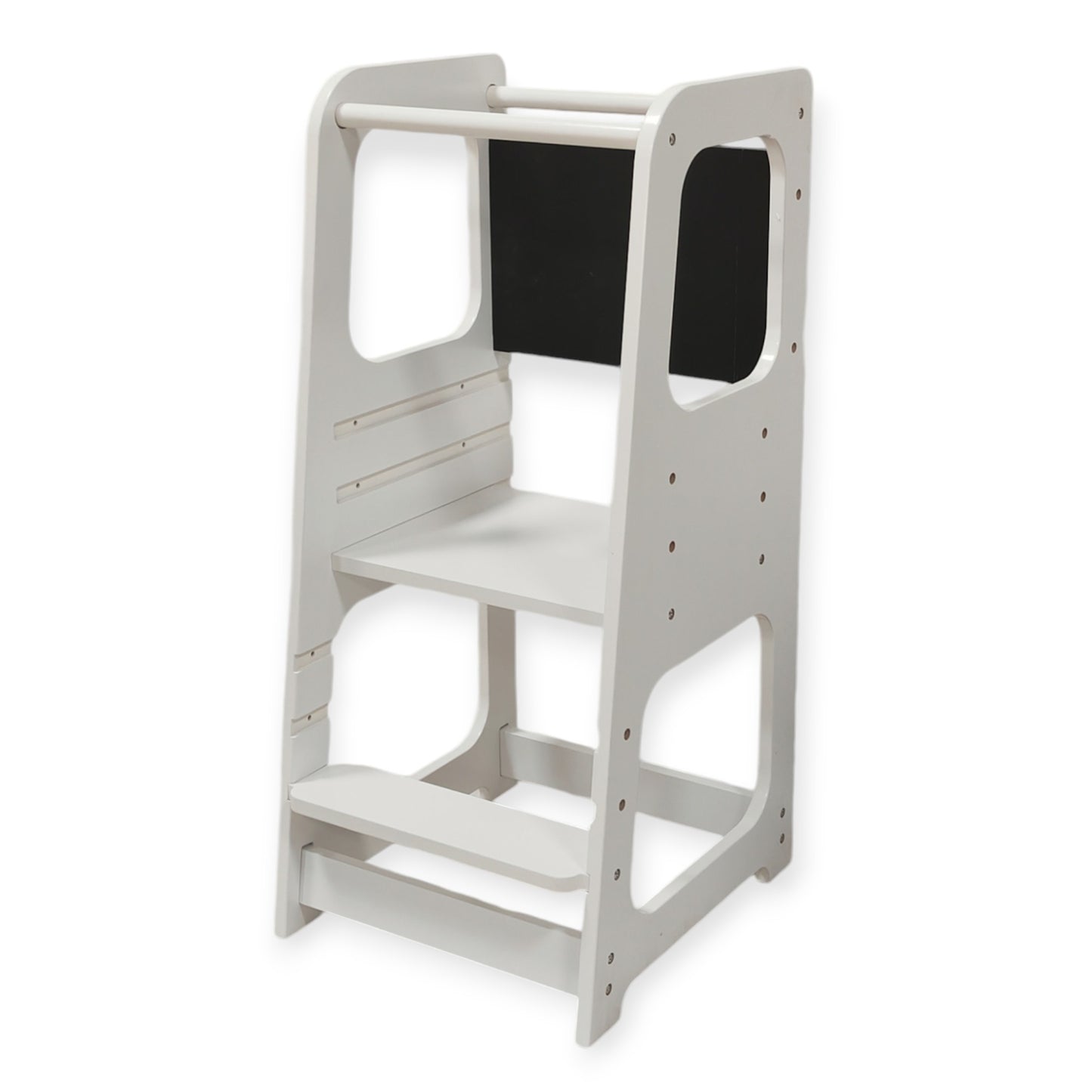 Torre Montessori GINGER HOME, sedia educativa con lavagna e altezza regolabile, bianca, per bambini da 1 a 4 anni