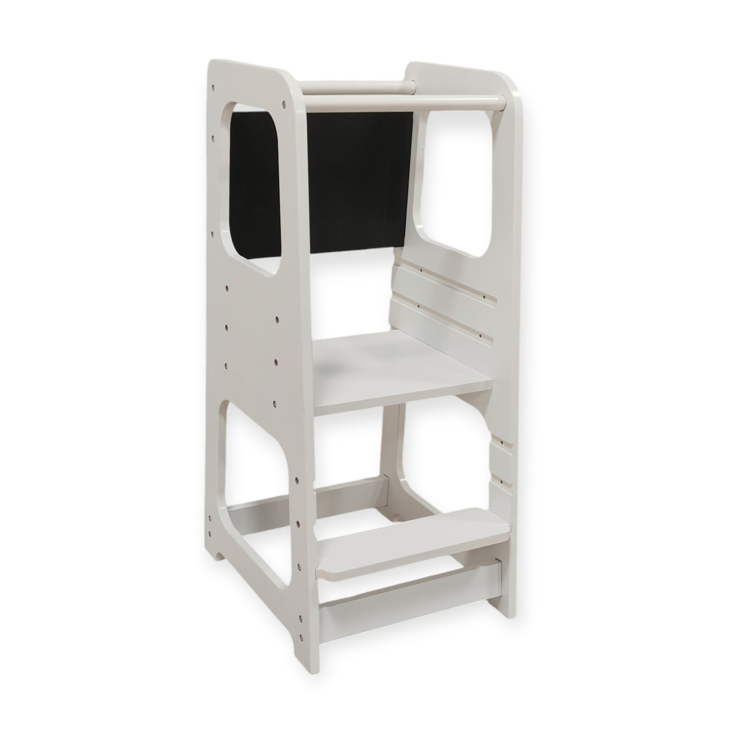 Torre Montessori GINGER HOME, sedia educativa con lavagna e altezza regolabile, bianca, per bambini da 1 a 4 anni