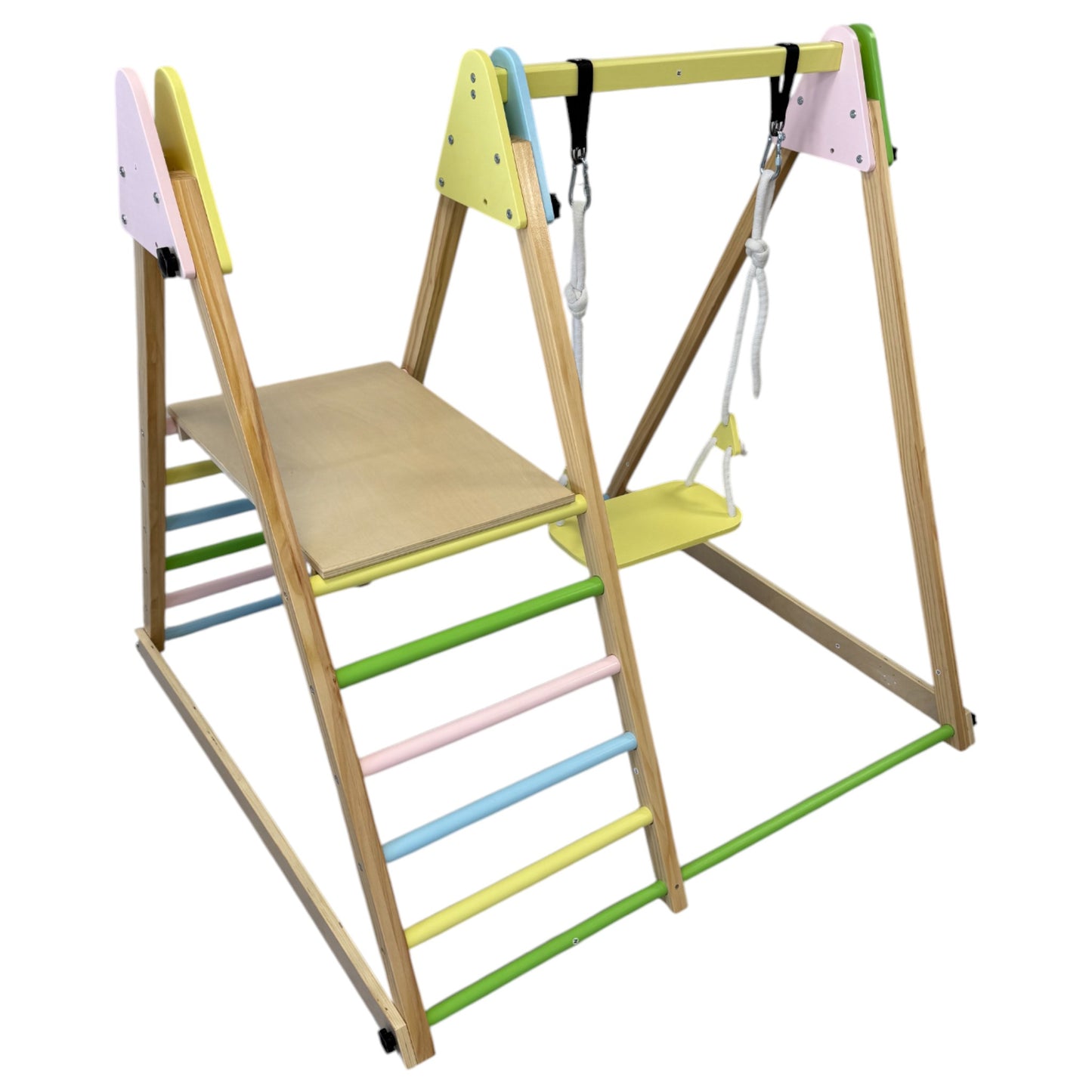 Triangolo Pikler (pickler) in legno per bambini 4 in 1: altalena, scivolo, struttura per arrampicata e rampa | Ginger Home